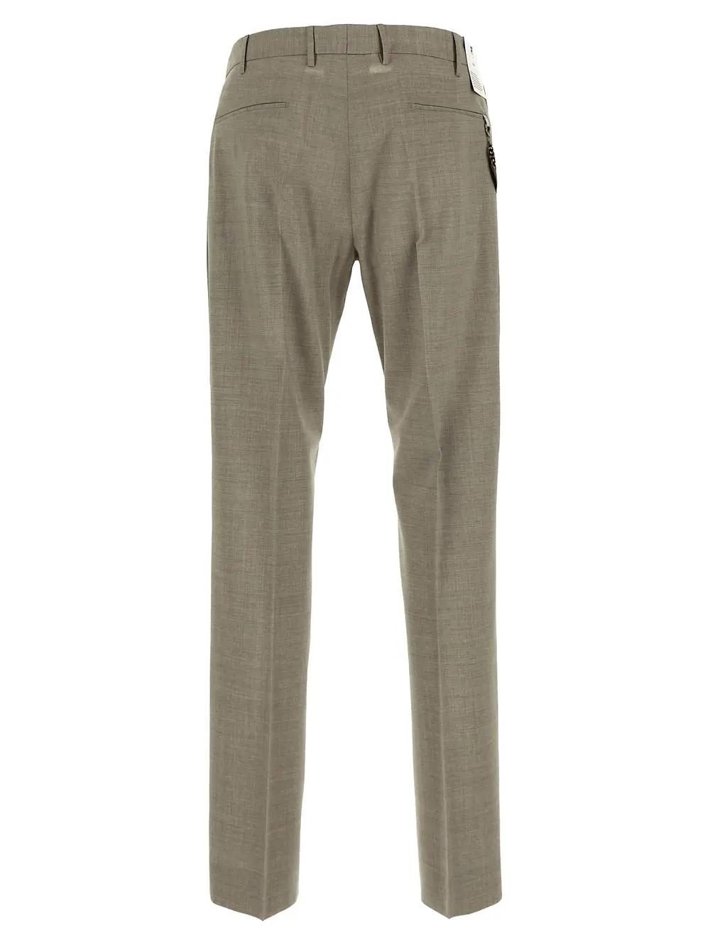 Shop Pt01 Wool Trousers In Brown