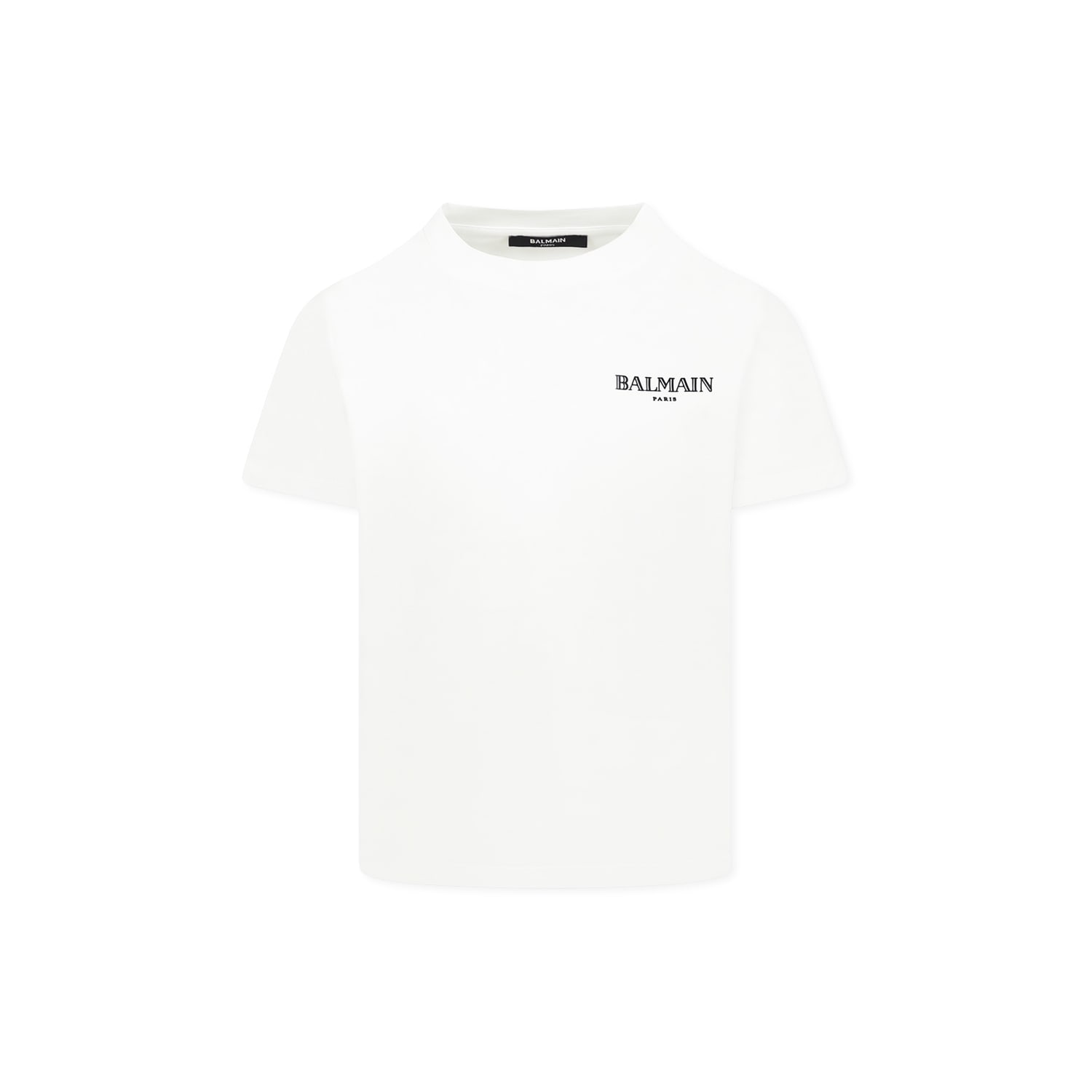 Balmain White T-shirt For Kids With Logo In White