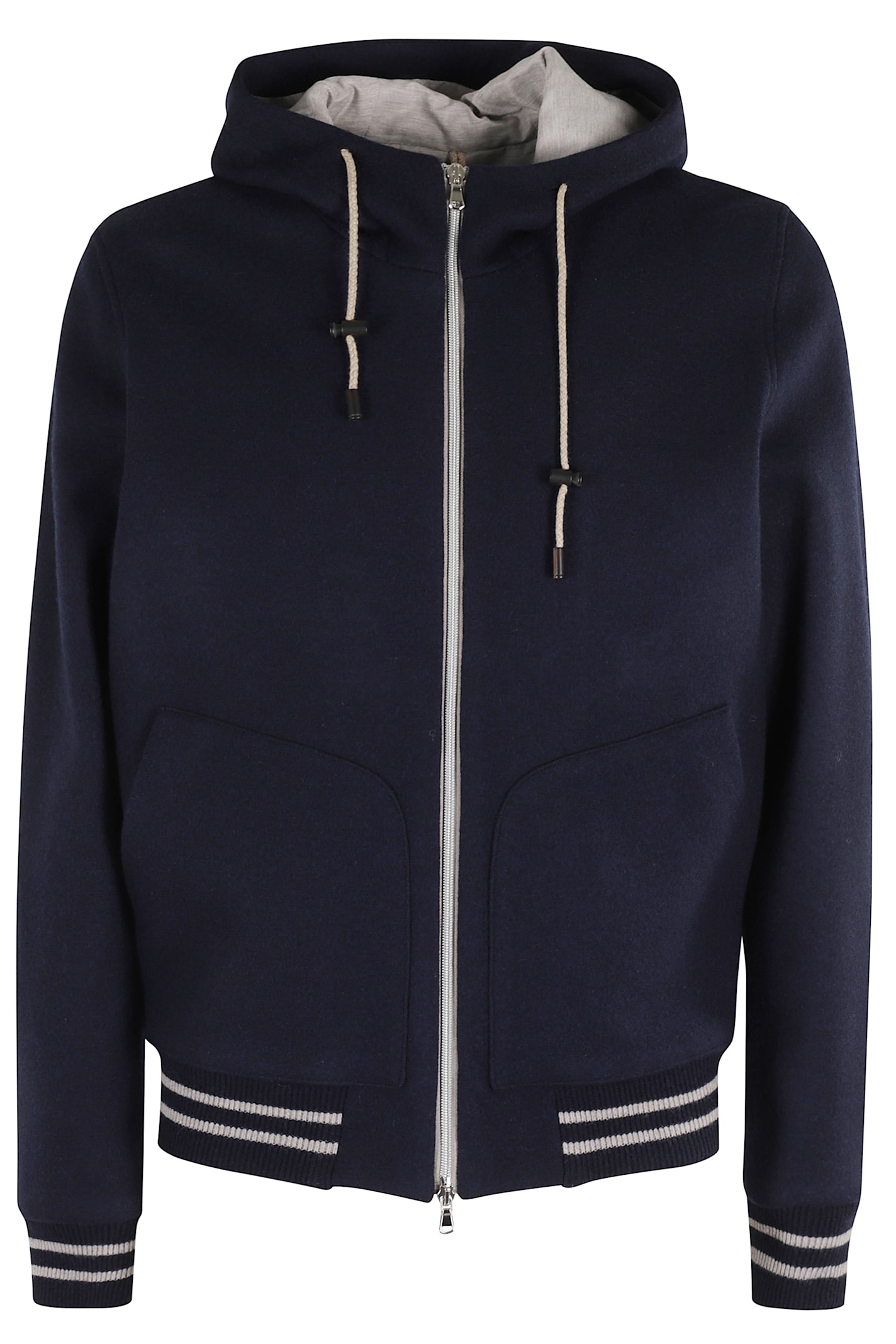 Luigi Bianchi Mantova Jersey Coat In Blue