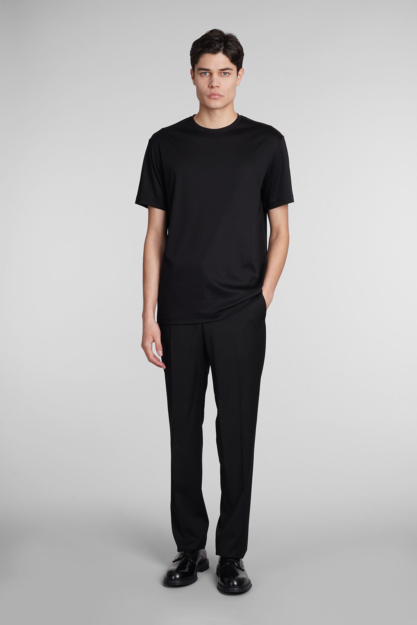 Shop Giorgio Armani T-shirt In Black Cotton