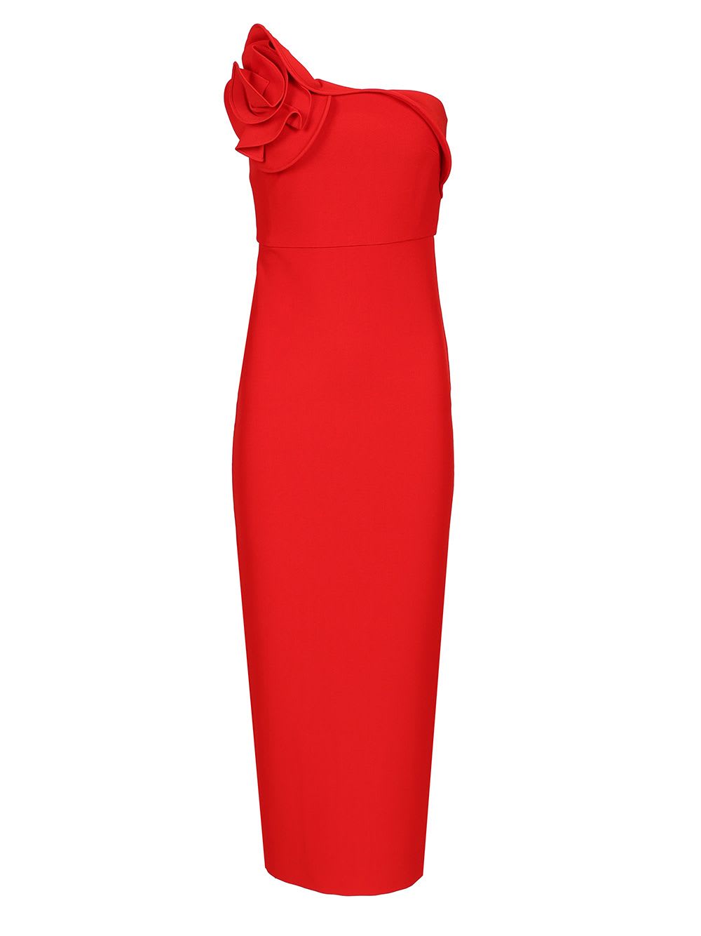 ROLAND MOURET CREPE MIDI DRESS