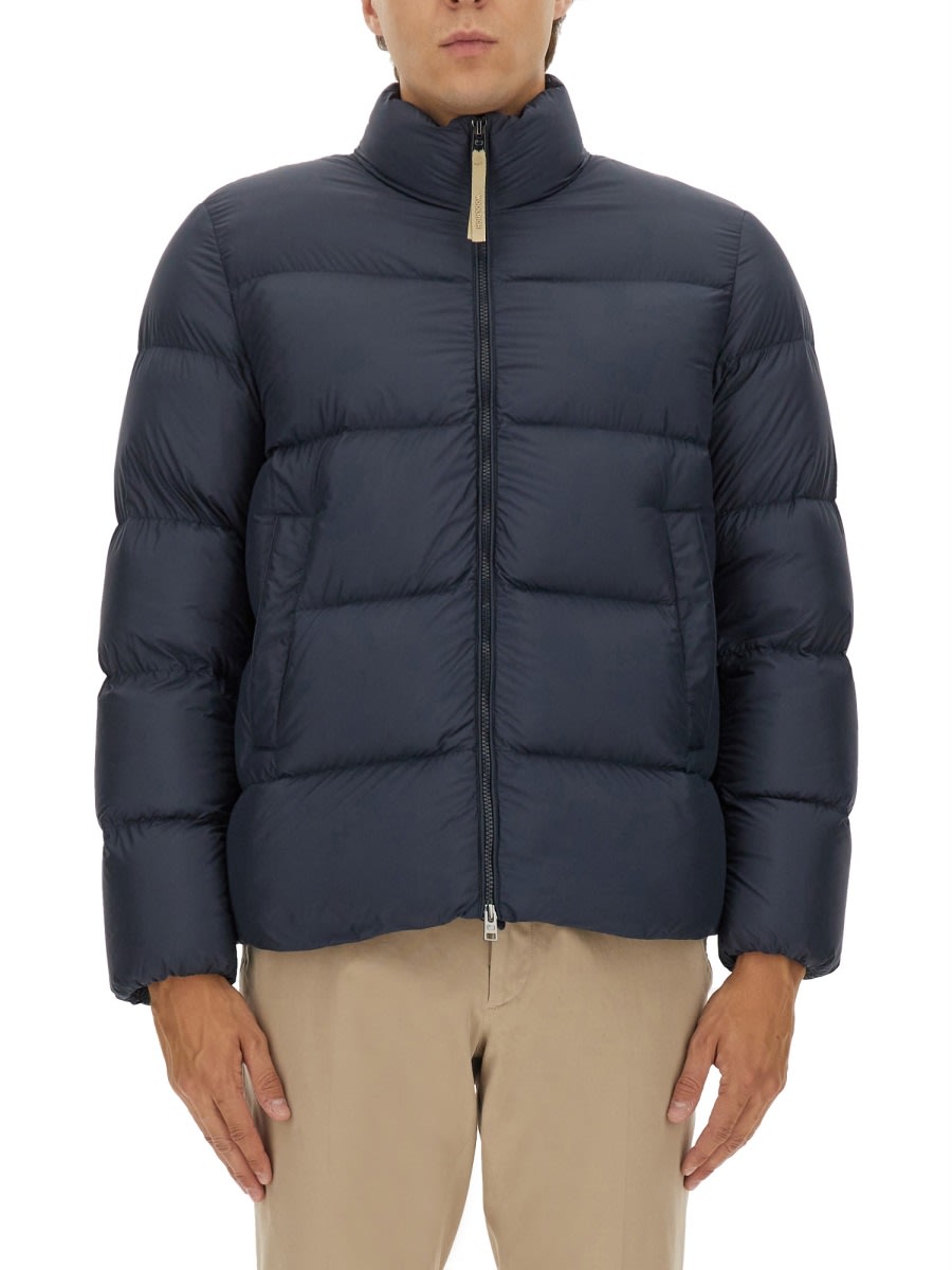 Woolrich Down Jacket Cloud In Blue