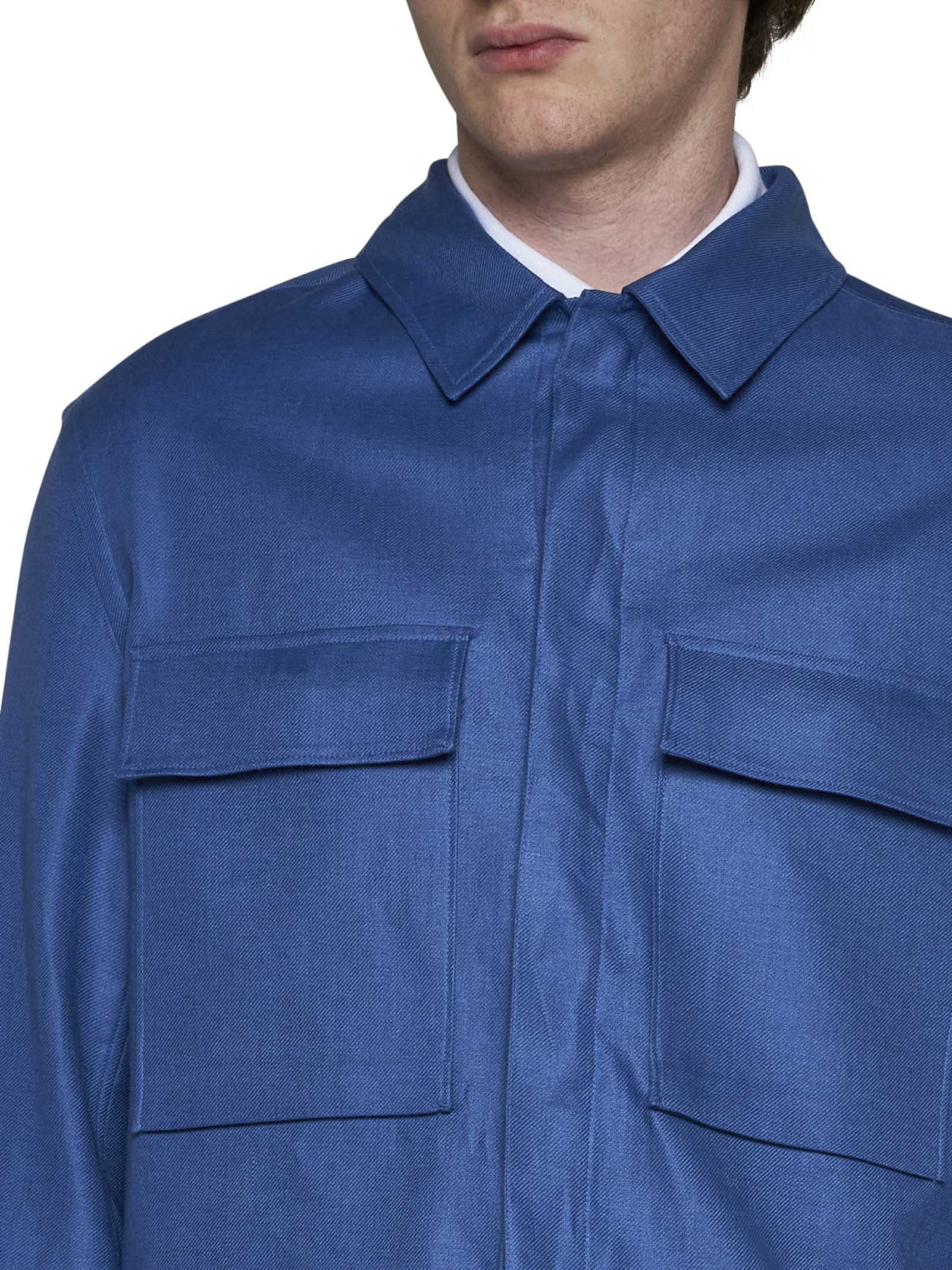 Shop Zegna Shirt In Clear Blue