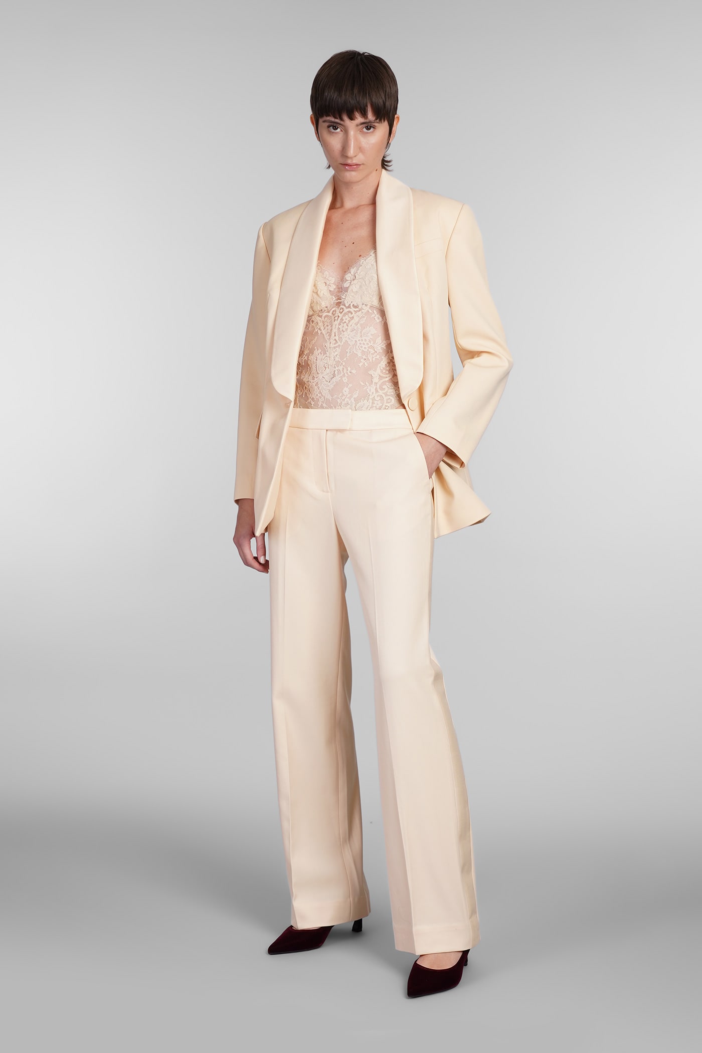 Zimmermann Pants In Beige Wool In Beige