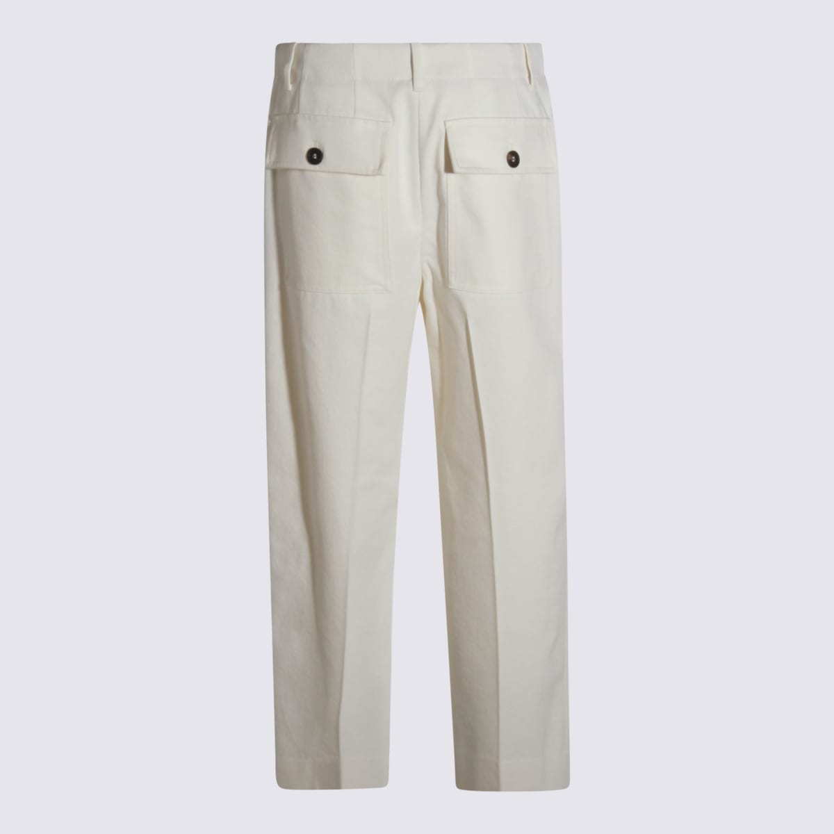 Brunello Cucinelli White Cotton Pants In White