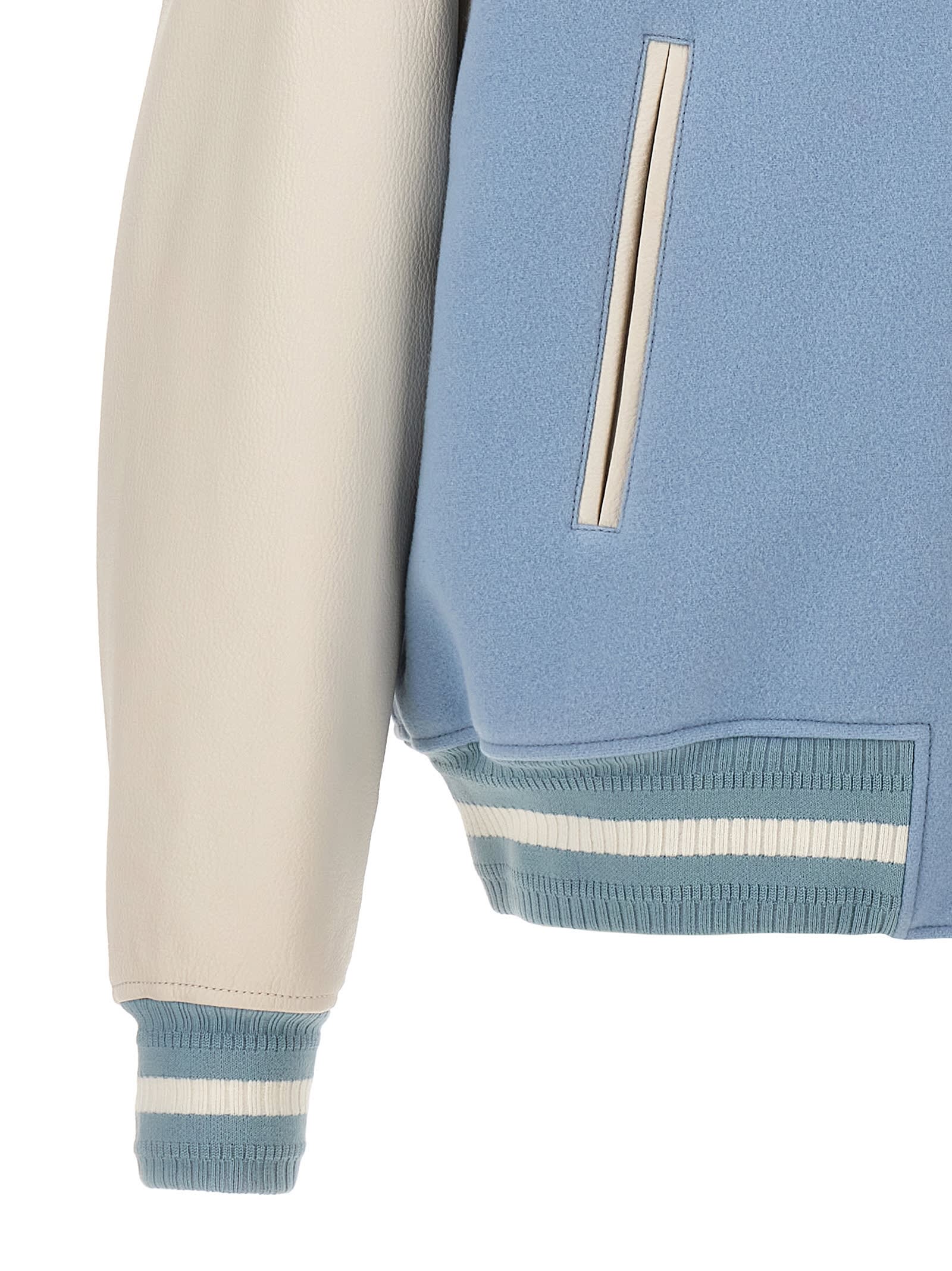 Shop Givenchy Bomber Jacket In Light Blue