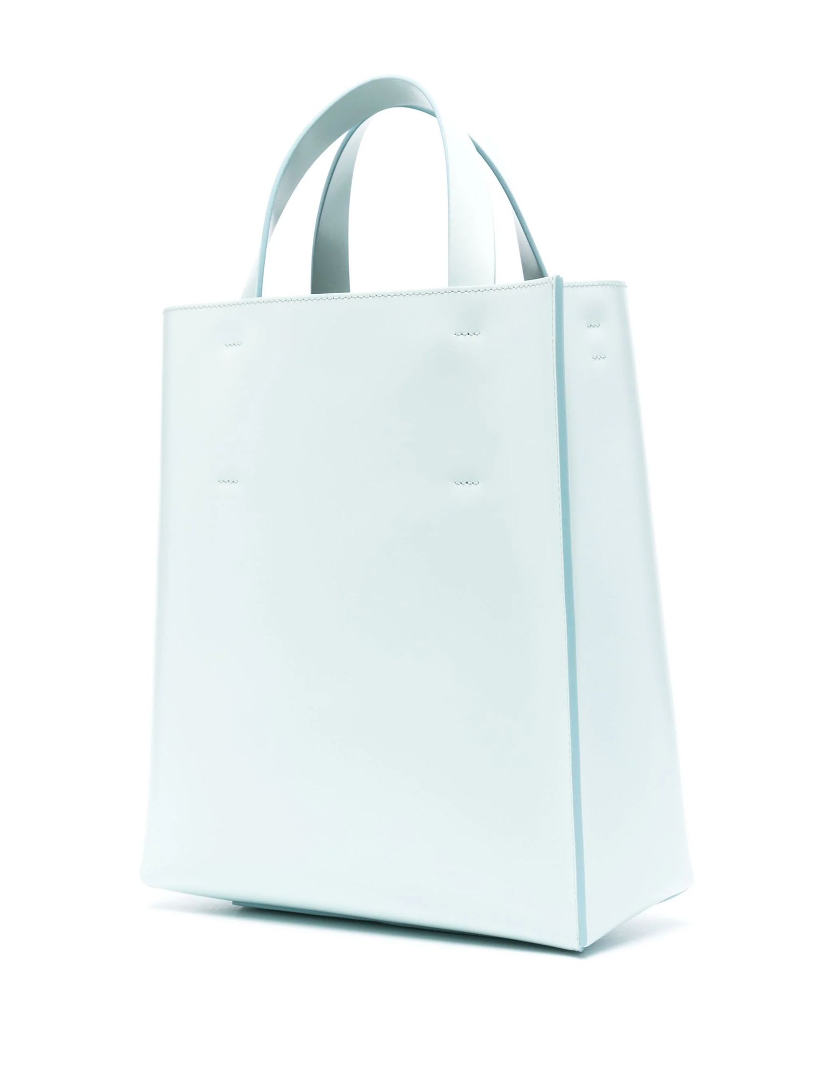 Shop Marni Museo Small Bag In Light Blue Leather