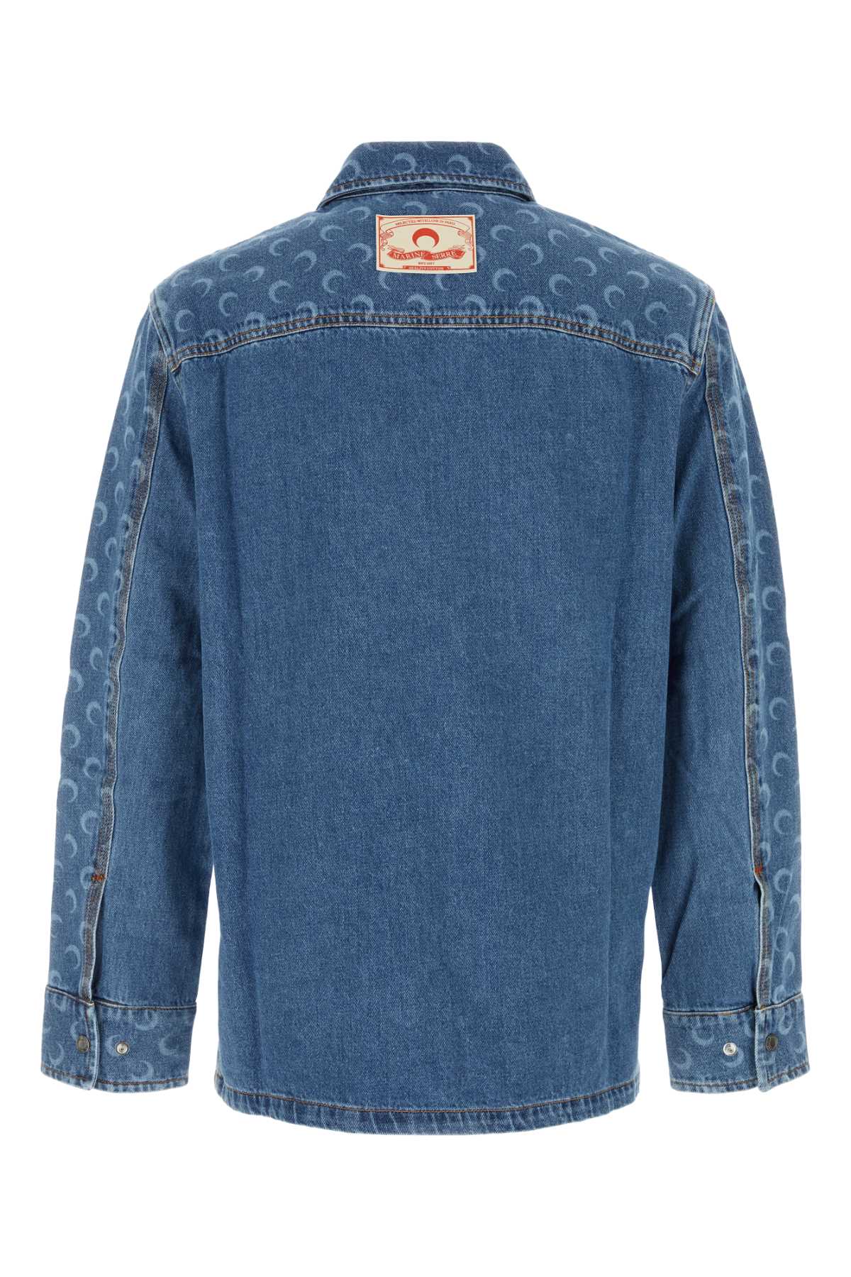 Shop Marine Serre Denim Shirt In Lightblue