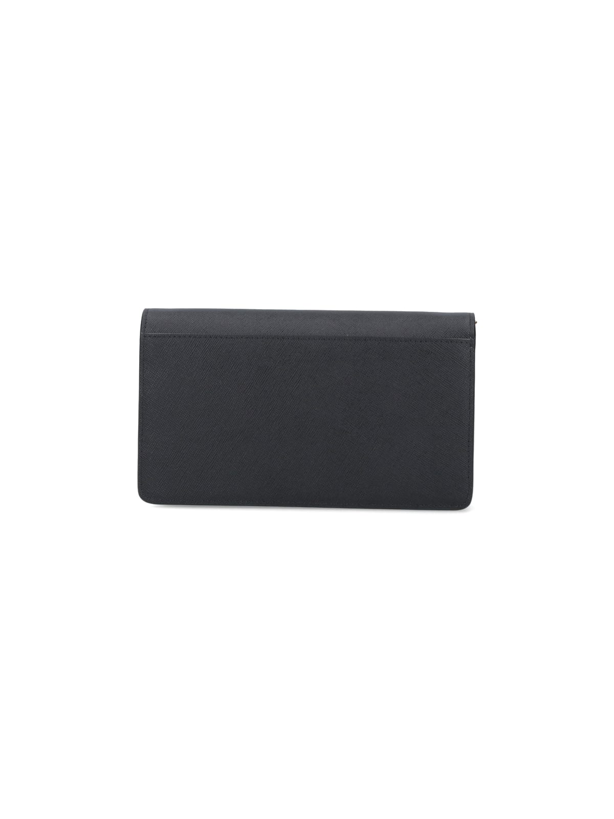 Shop Marni Logo Shoulder Strap Wallet In Black