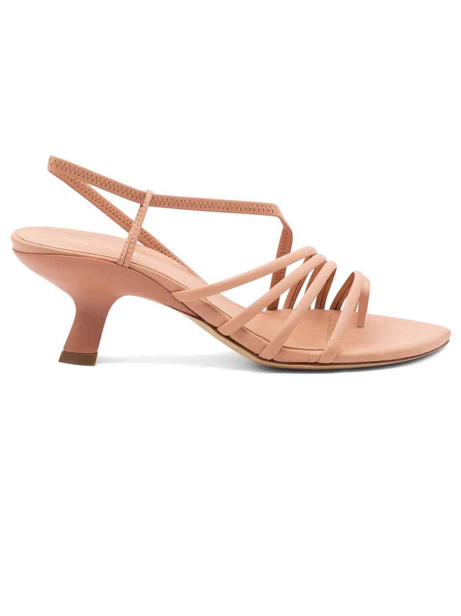 Vic Matié Slash Sandals In Soft Pink Nappa