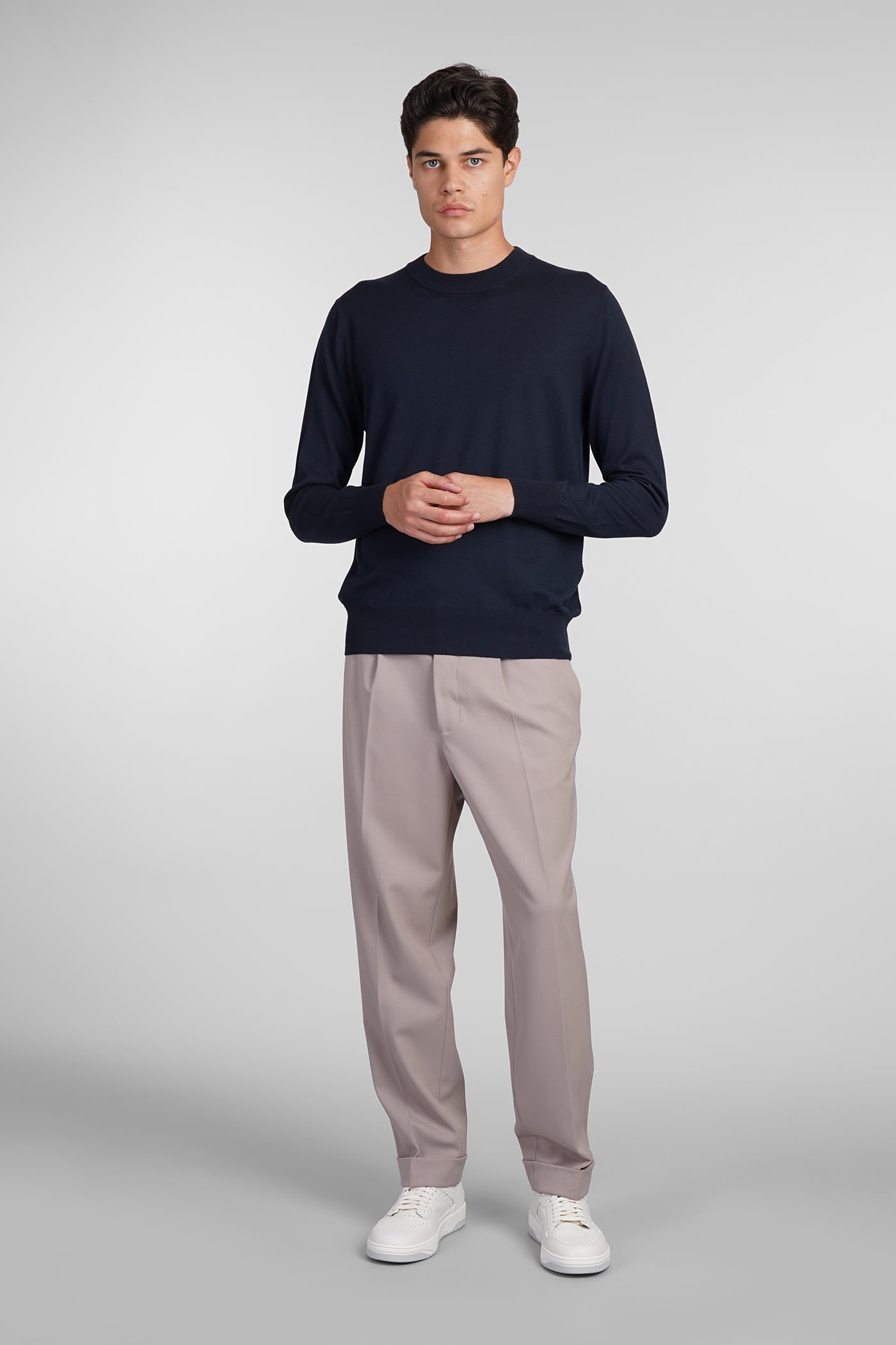 Shop Mauro Grifoni Knitwear In Blue Cotton