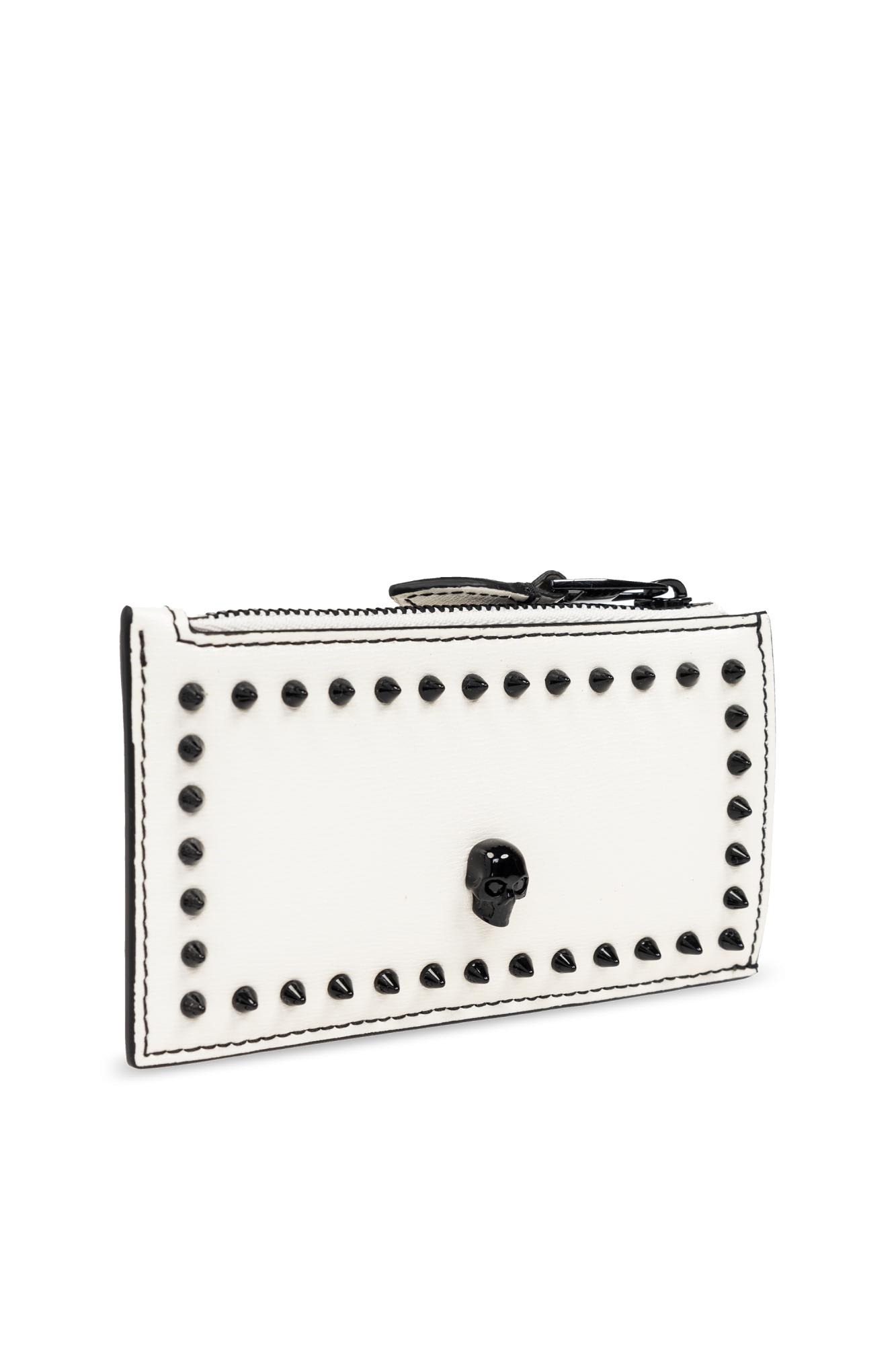 Shop Alexander Mcqueen Leather Card Case In Avorio