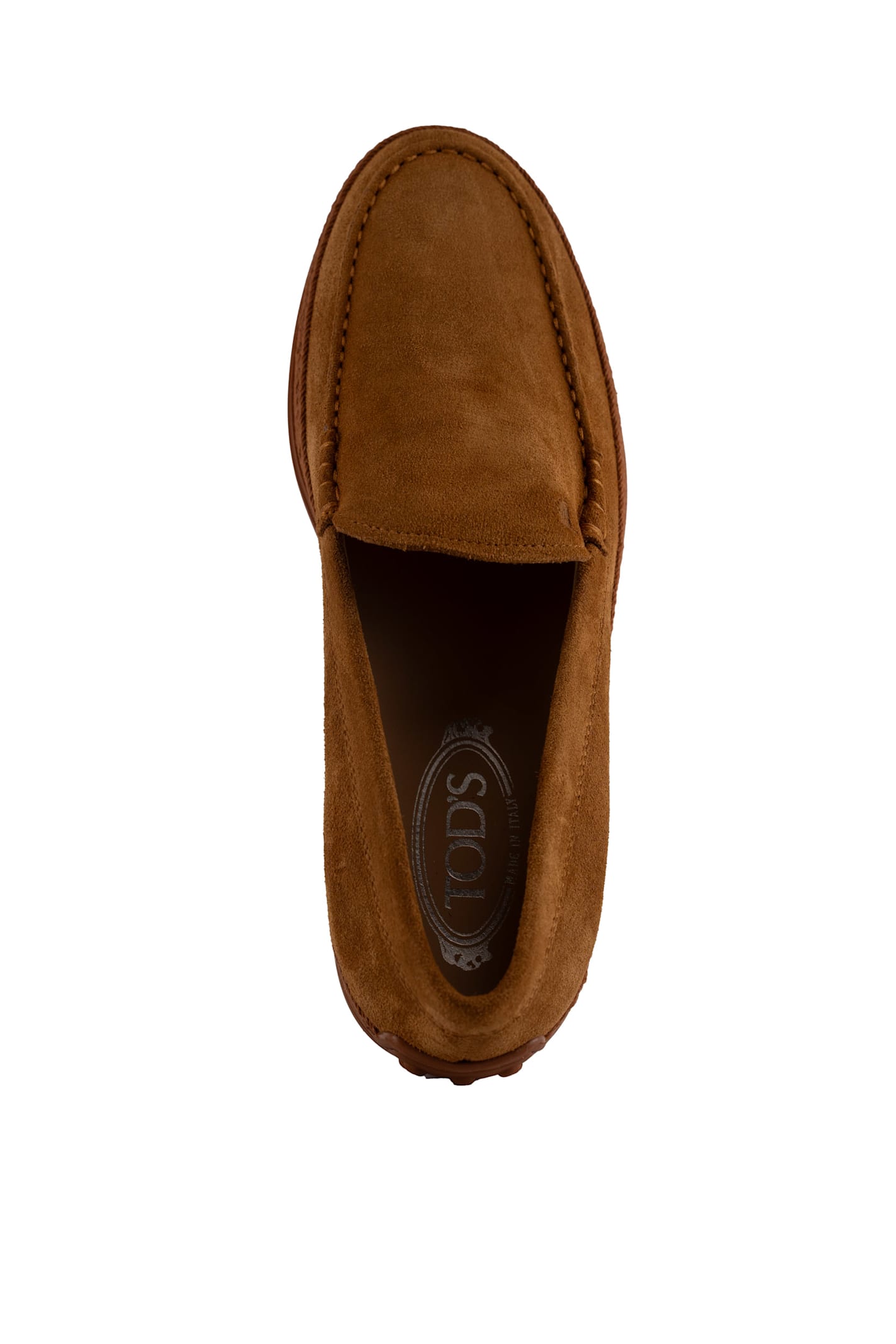 Tod's Leather Slip-on Moccasin In Tabacco