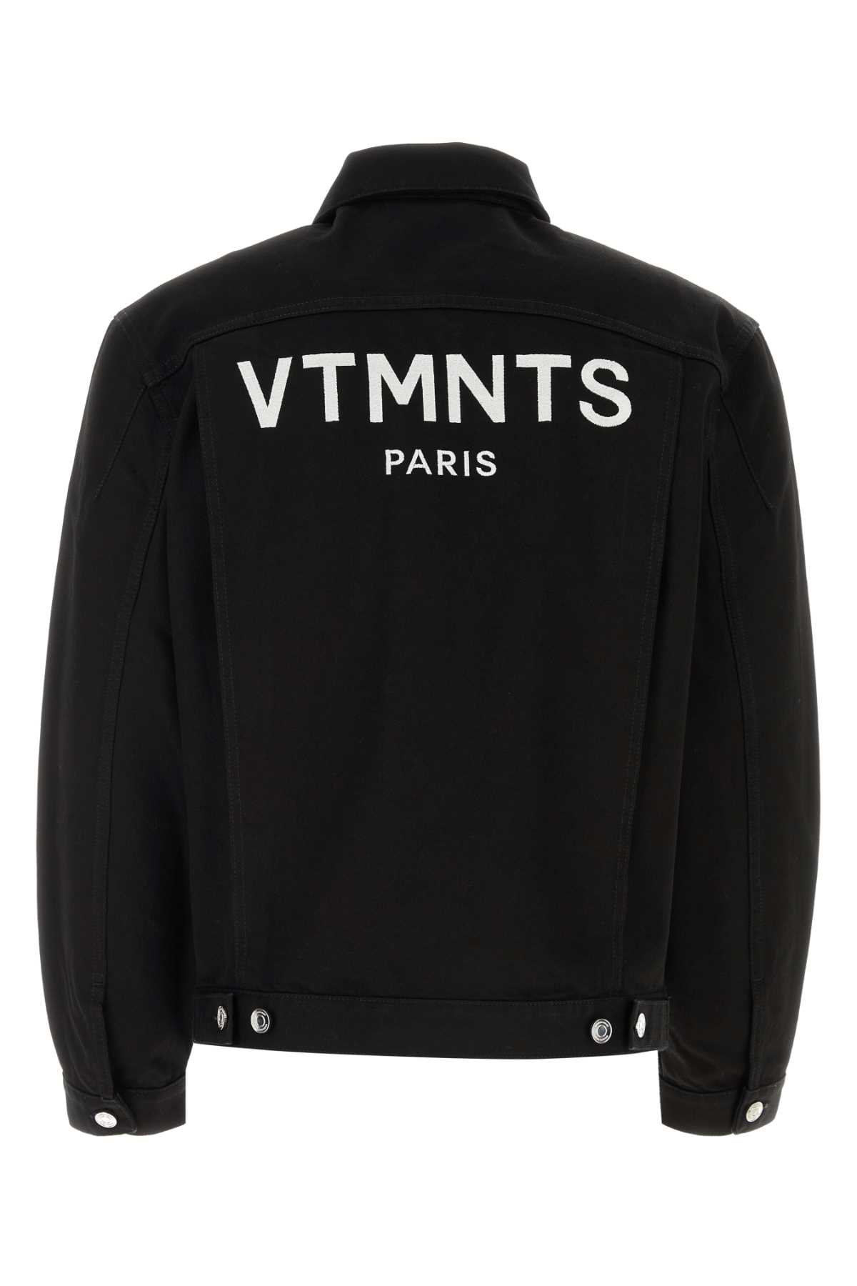 Shop Vtmnts Black Denim Paris Jacket