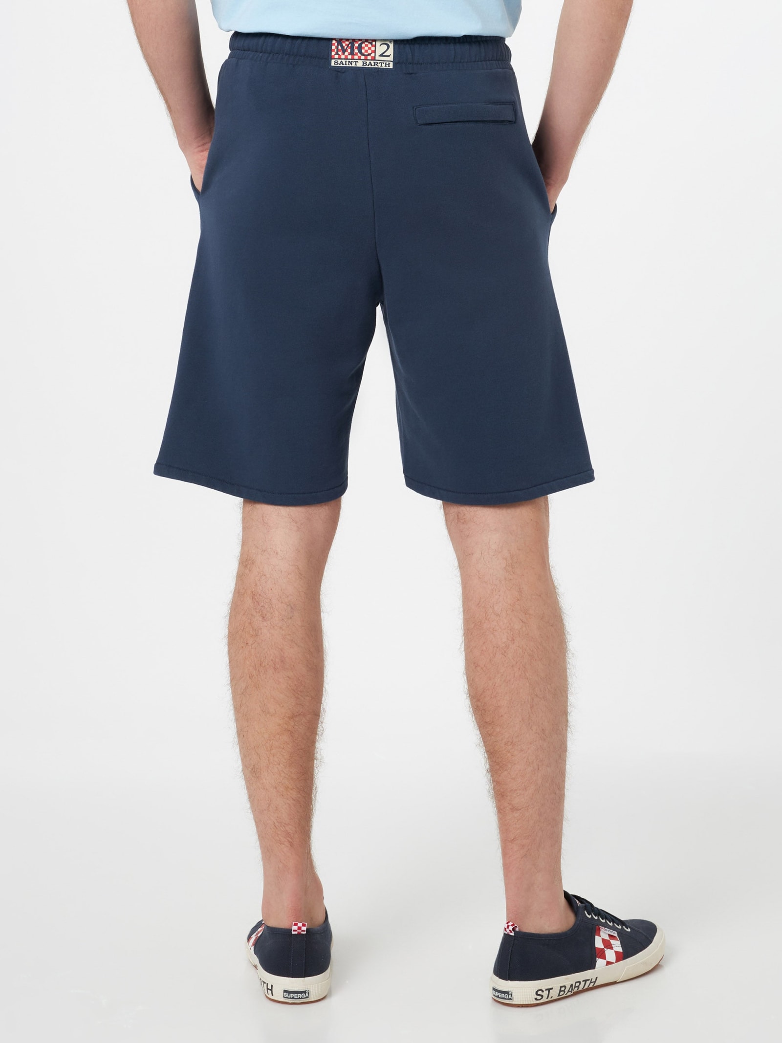 Mc2 Saint Barth Randle Cotton Track Shorts In Blue