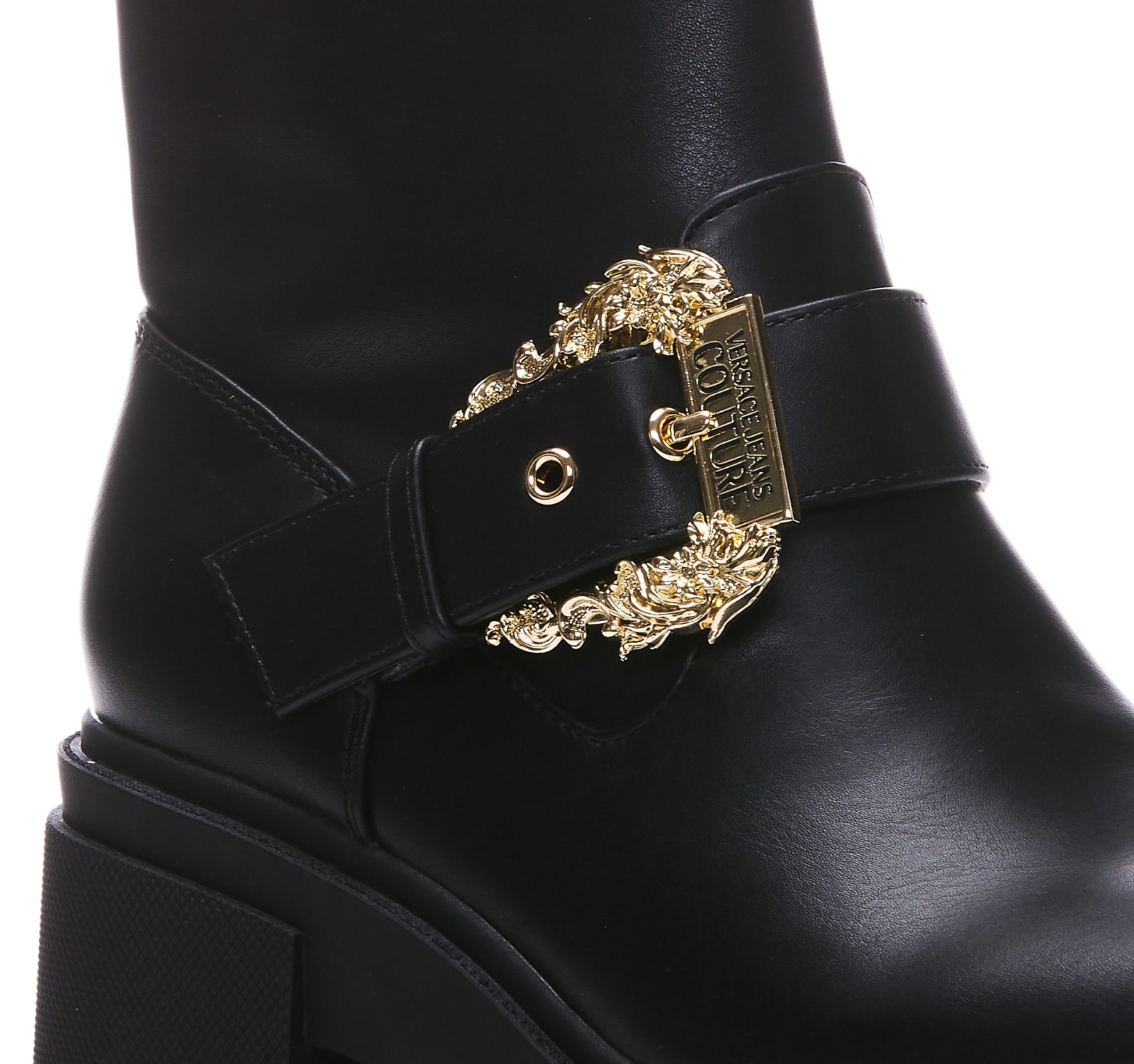 VERSACE JEANS COUTURE BAROCCO BUCKLE BOOTIES