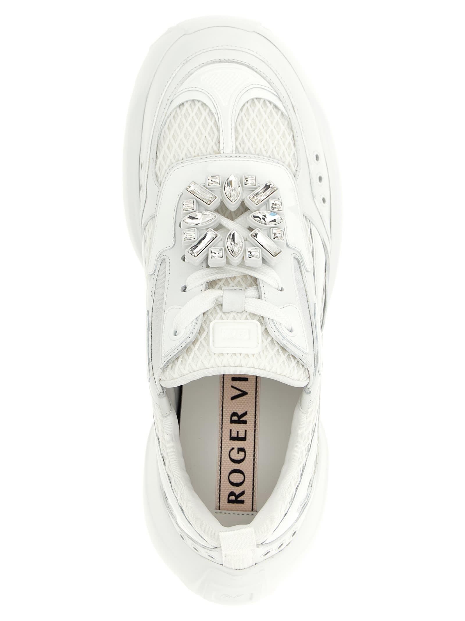 Roger Vivier Viv On The Run Sneakers In White