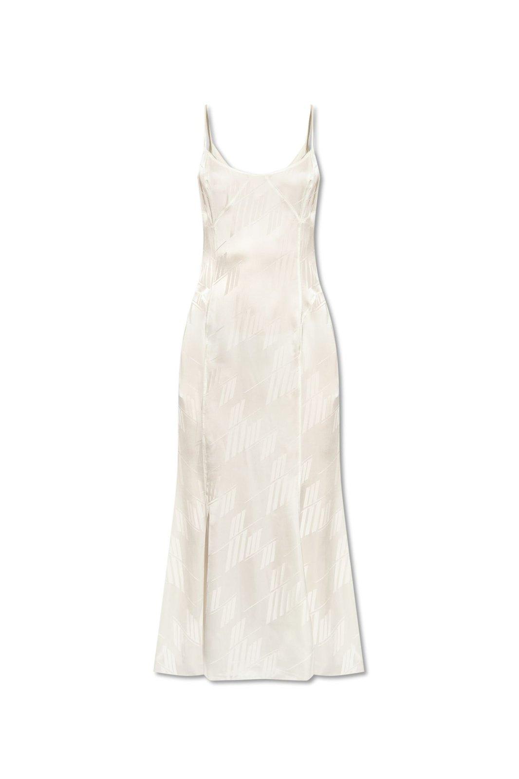 Shop Attico Sleeveless Satin Slip Dress In White