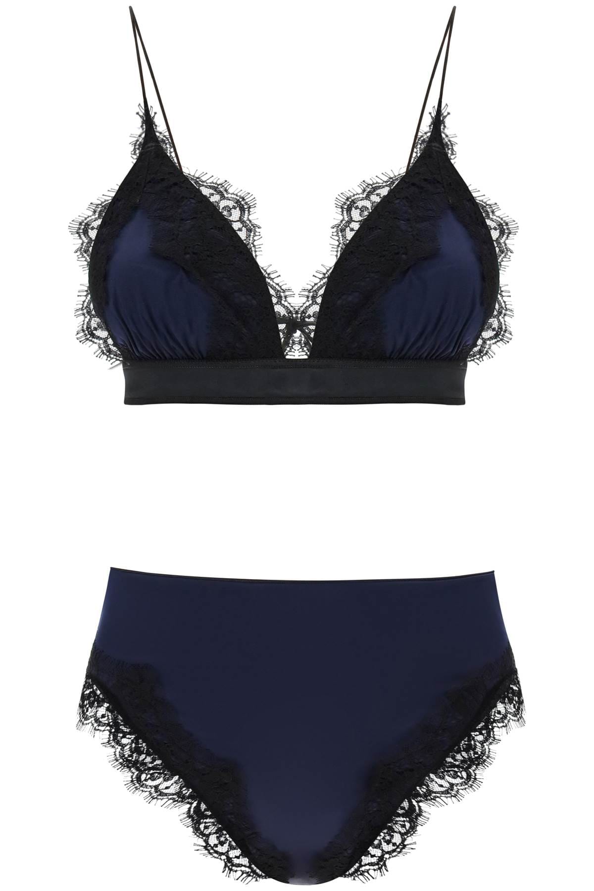 Shop Oseree Travaille High-waisted Bikini Set In Night Blue (blue)