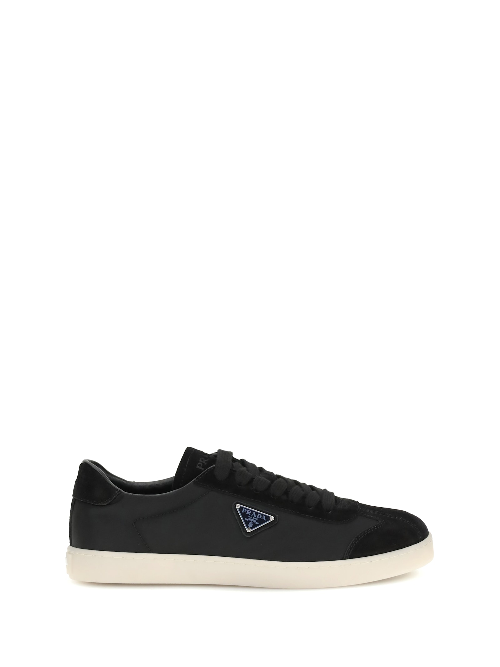 Prada Leather Sneakers In Black