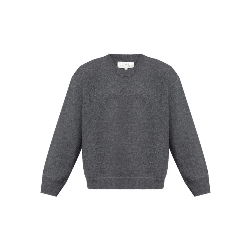 Studio Nicholson Moray Sn-1494 Knitwear In Grey Cashmere In Gray