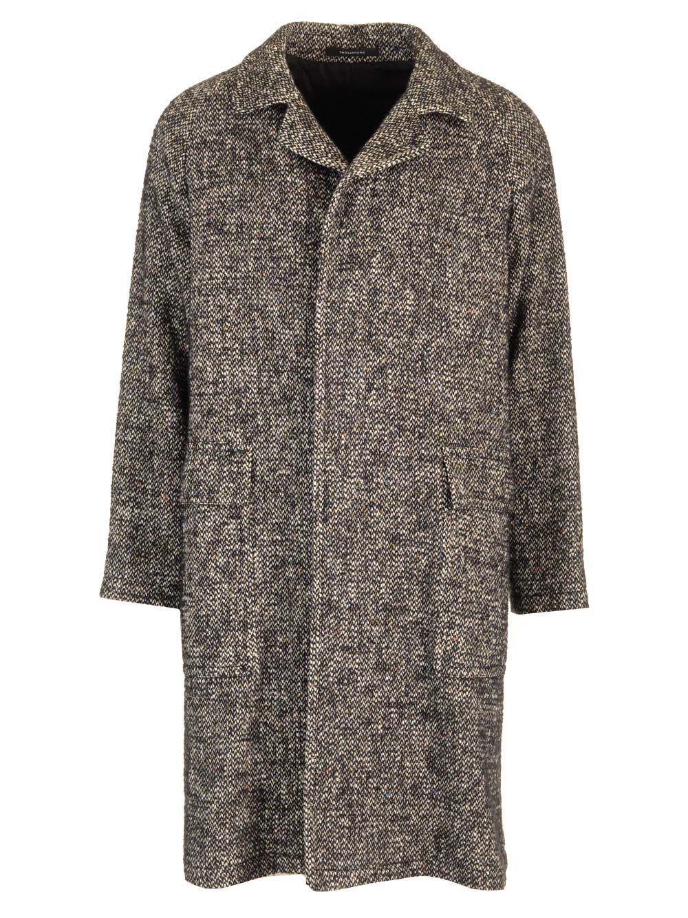 Shop Tagliatore Unlined Tweed Coat In Grey