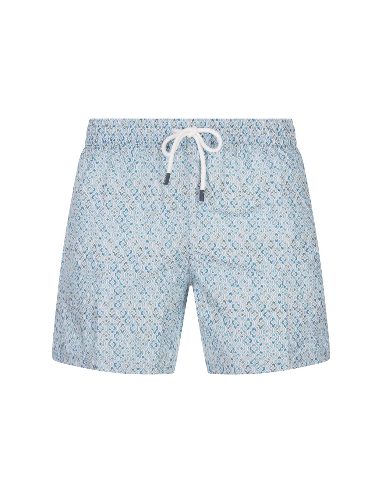 Swim Shorts With Shaded Majolica Micro Pattern