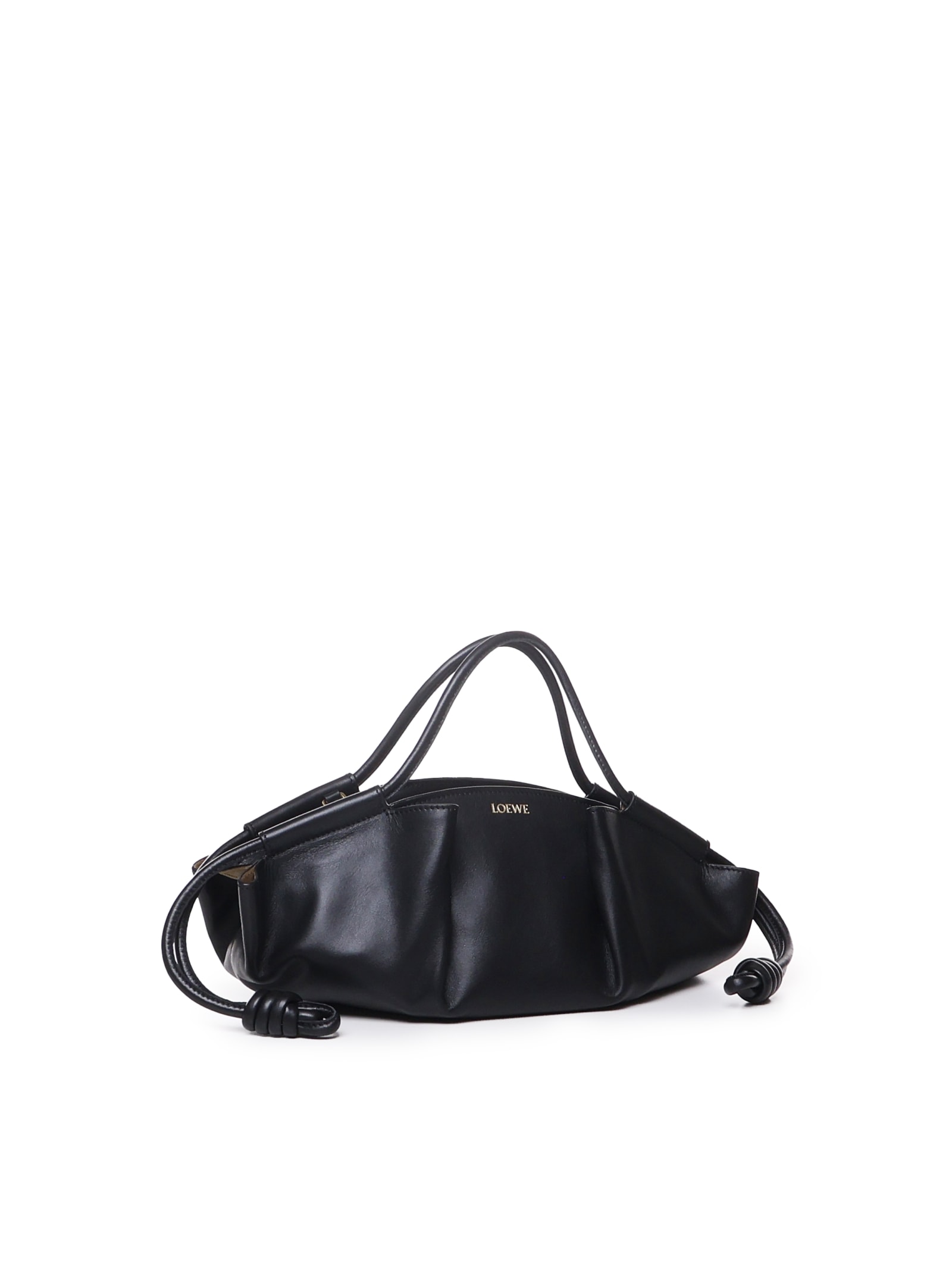 Shop Loewe Paseo Small Bag In Shiny Leather In Black