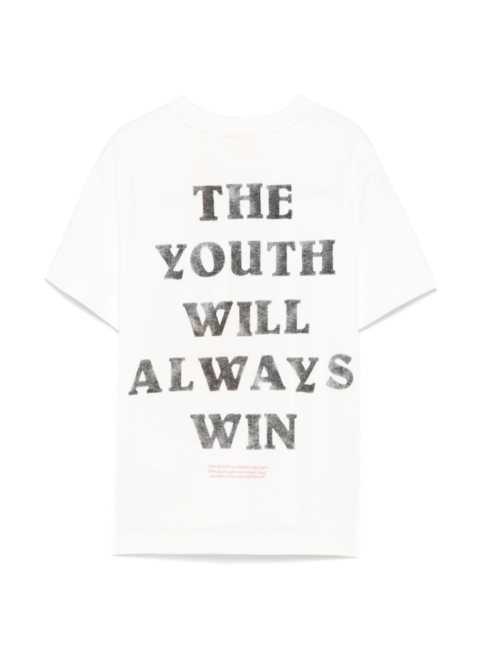 Off-white Youth White T-shirt With Maxi Print On The Back In Cotton Boy In White