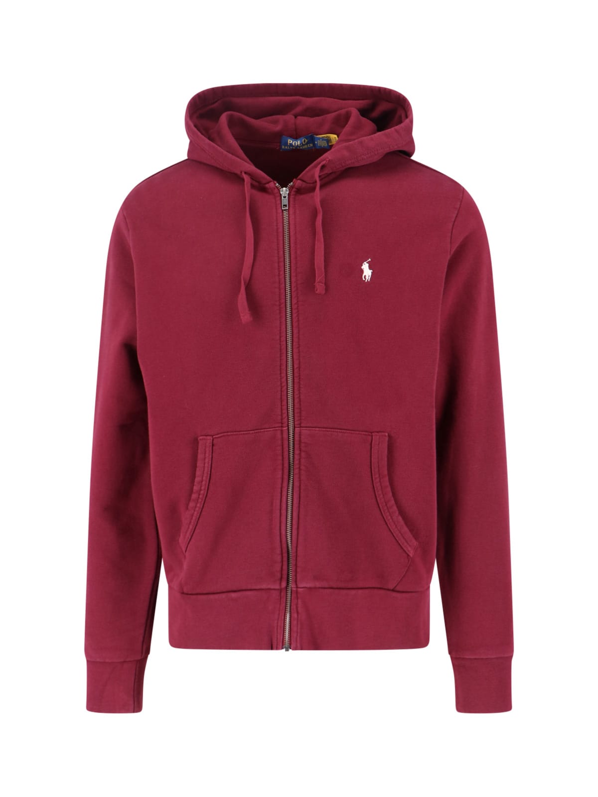 Polo Ralph Lauren Bordeaux Sweatshirt With Drawstring Hood And Pony Embroidery On The Front In Red