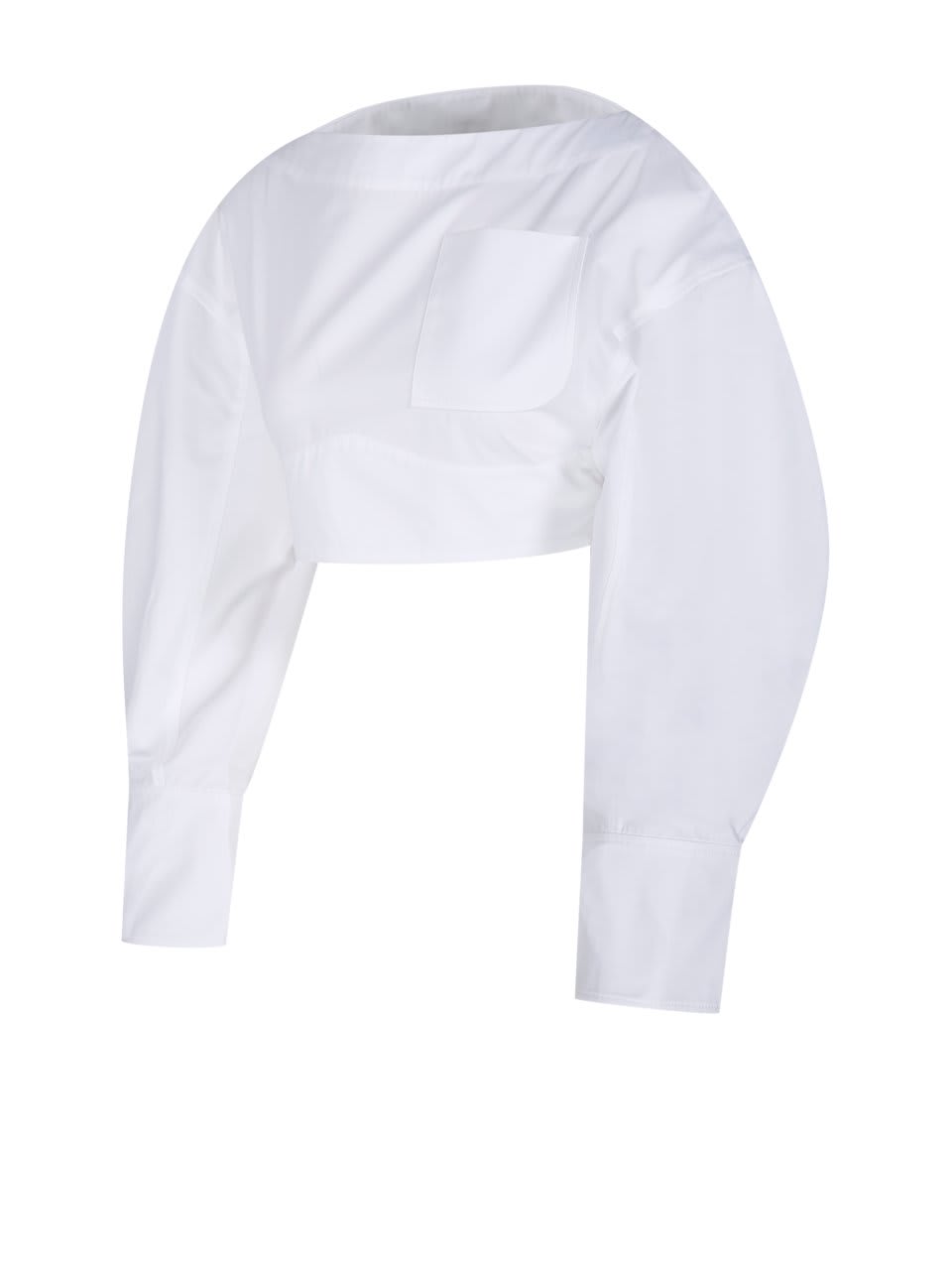 Shop Jacquemus Open-back Cropped Shirt In White