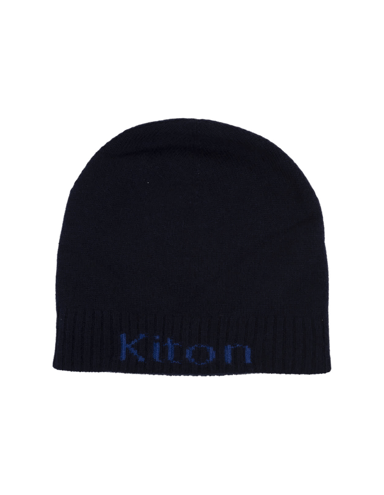 Blue Cashmere Hat With Logo