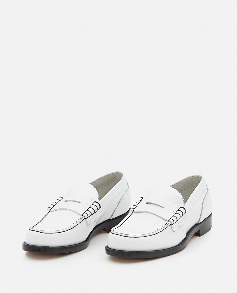 Shop College Leather Moccassin In White