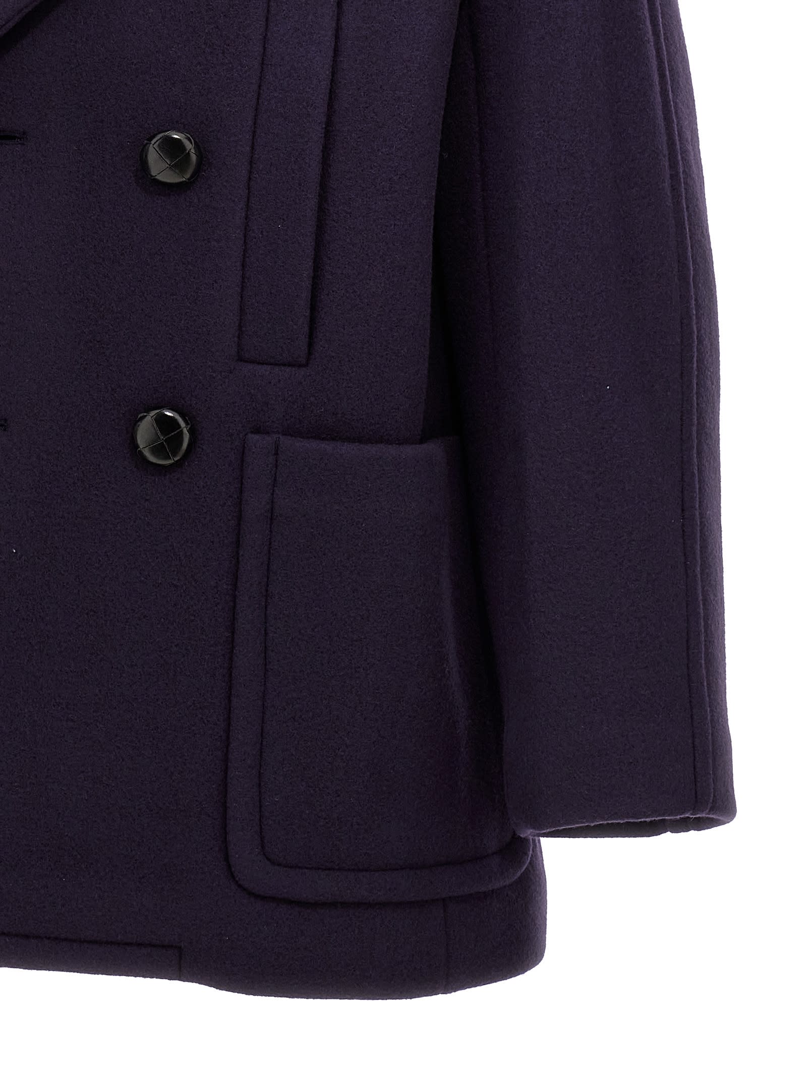 Shop Lanvin Double-breasted Coat In Blue