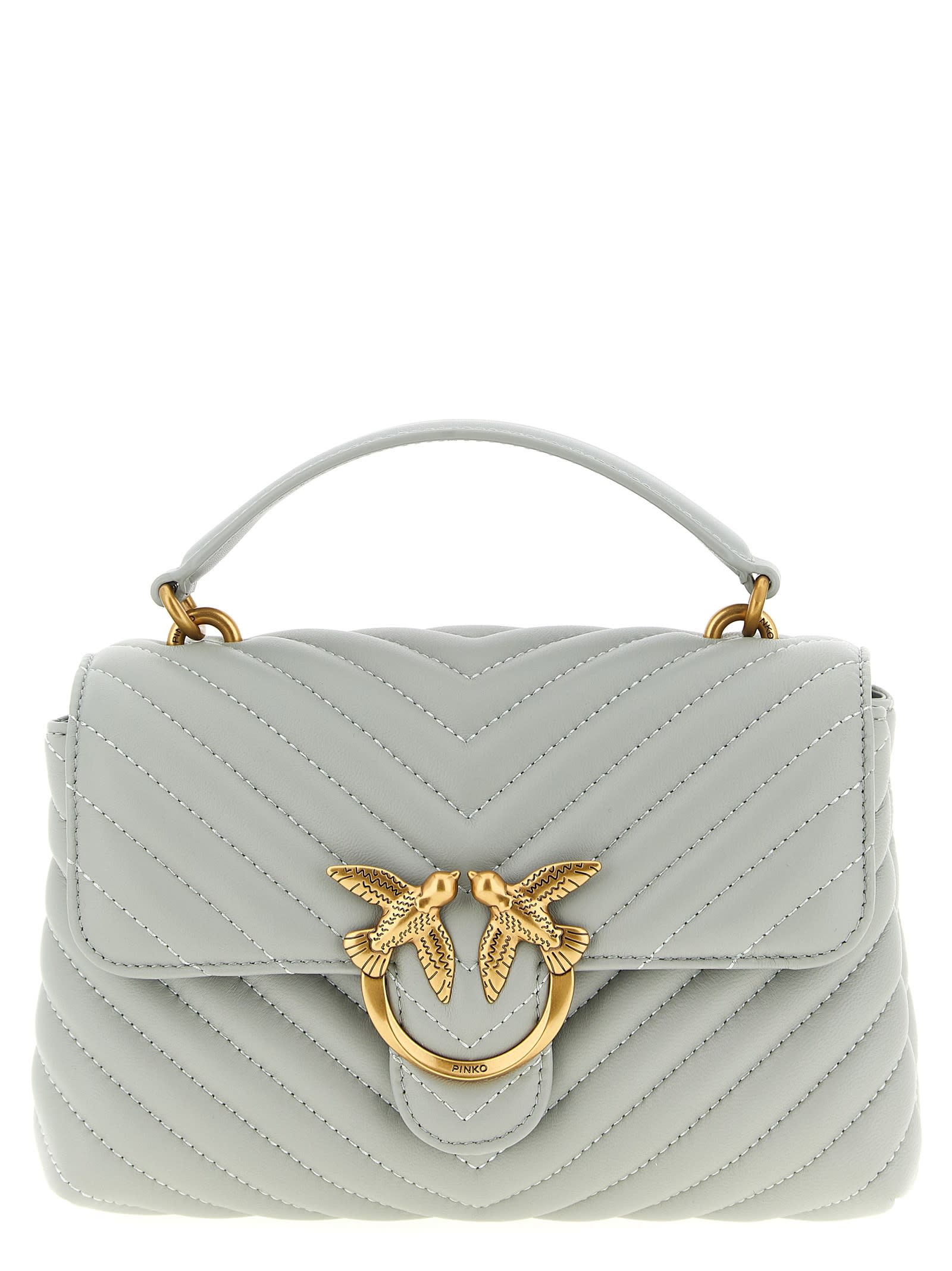Pinko Mini Lady Love Puff Handbag In Gray