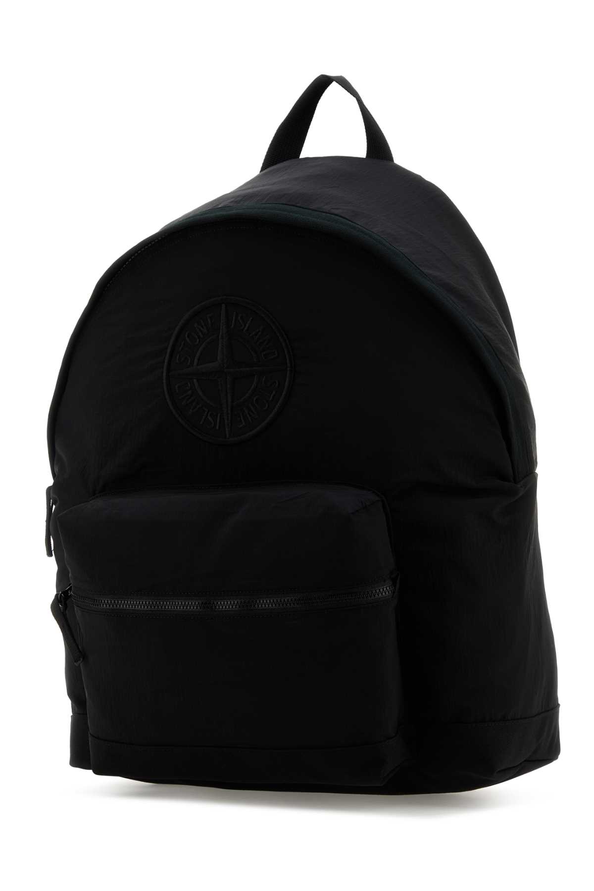 Shop Stone Island Black Nylon Backpack