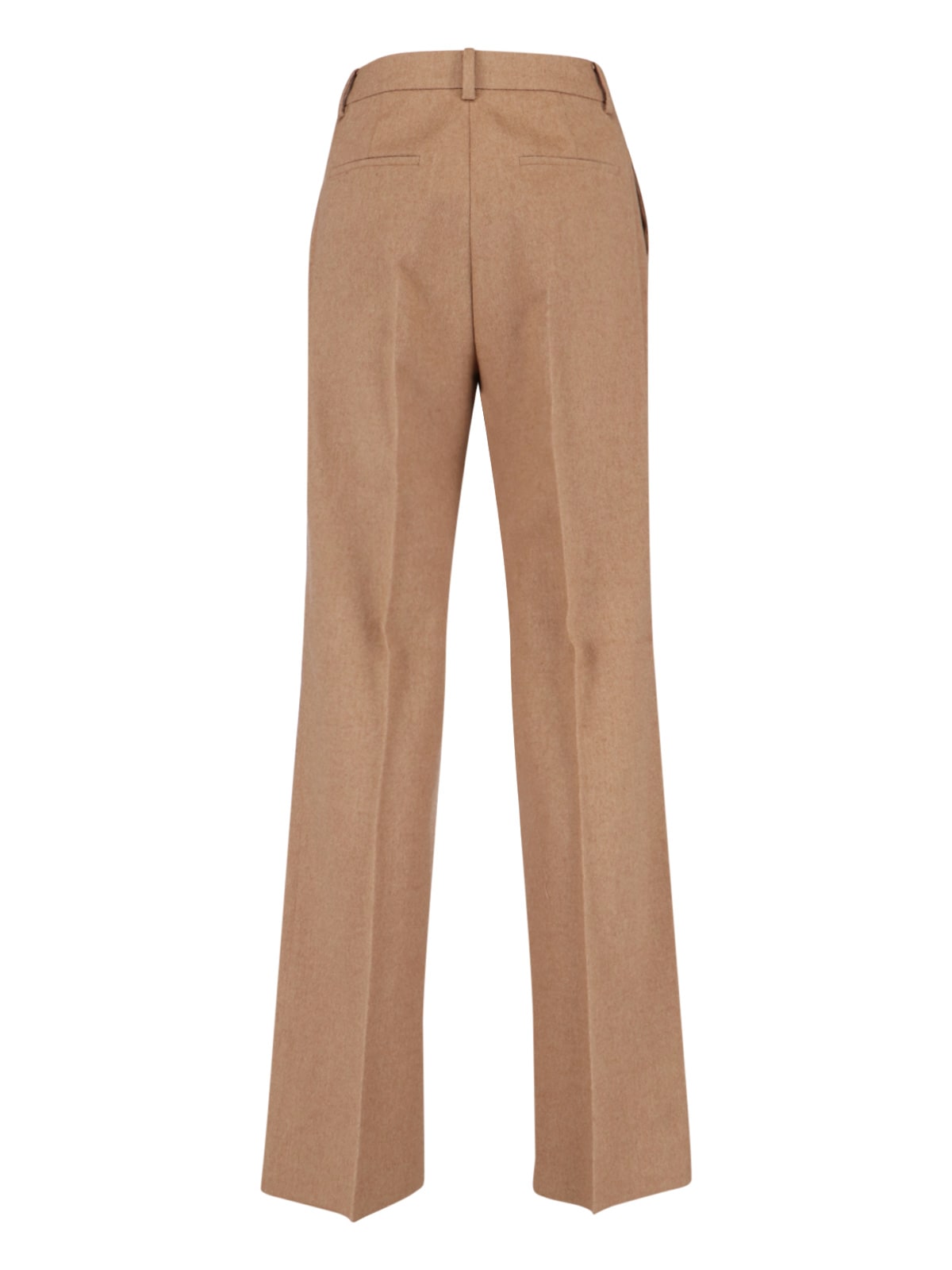 Max Mara Straight Trousers Featuring Pleated Front And Belt Loops In Brown