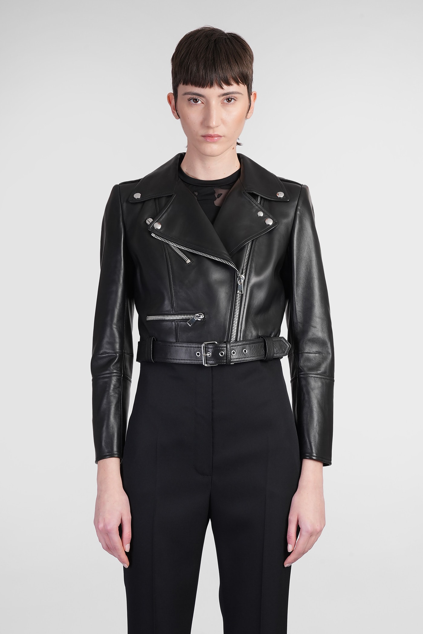 Biker Jacket In Black Leather