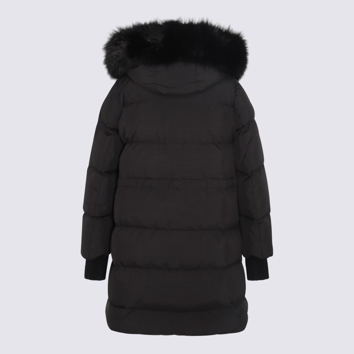 Shop Moorer Black Wool Down Jacket