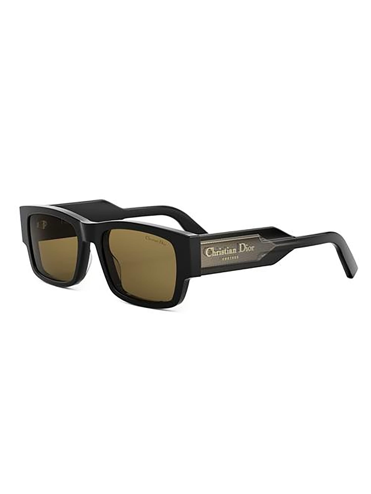 Dior Men's Christian  Label Rectangle Acetate Sunglasses In Black