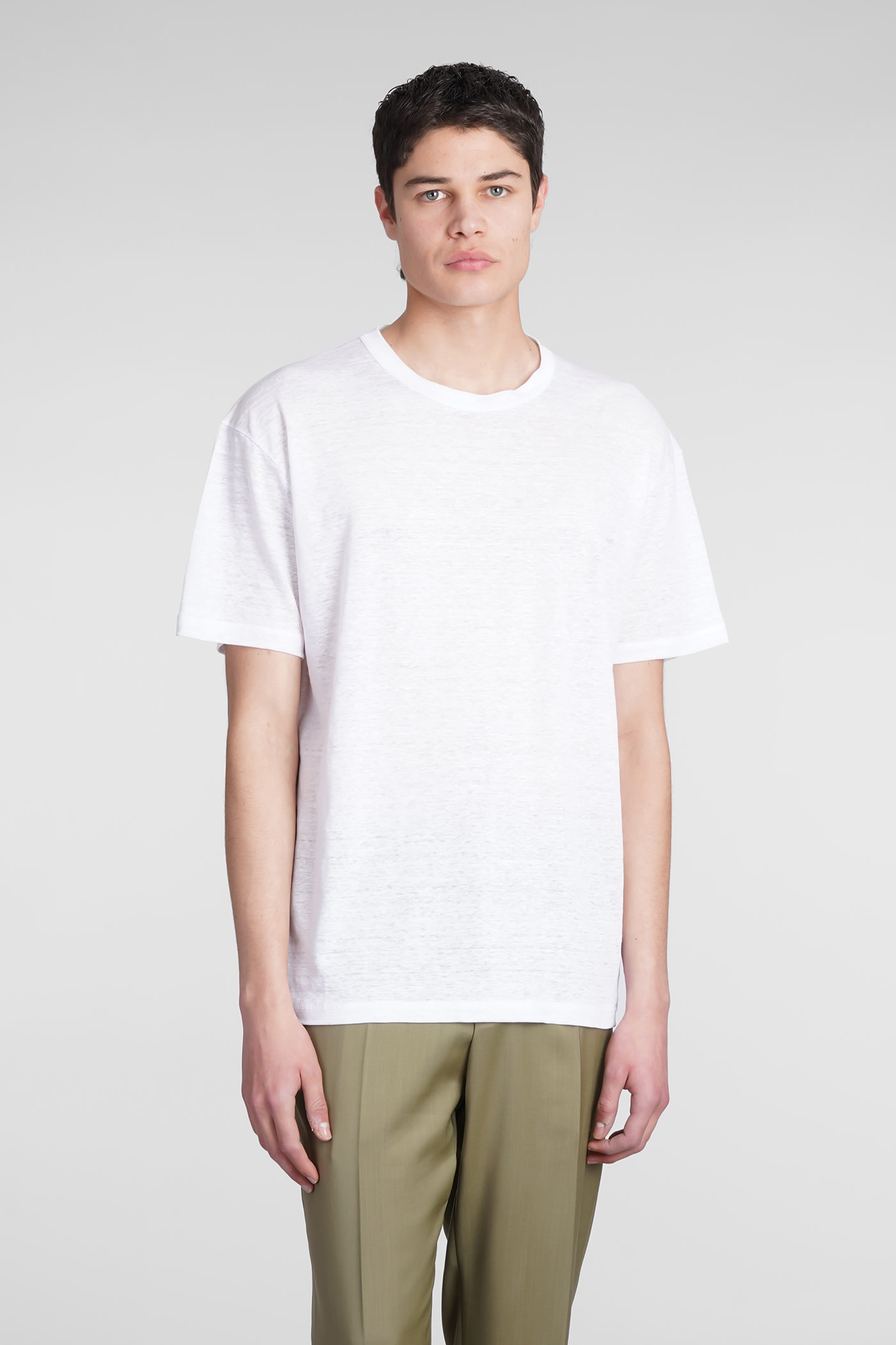 T-shirt In White Linen