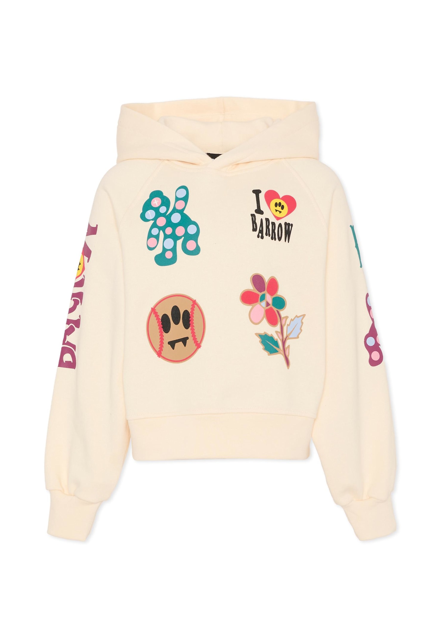 Barrow Graphic-patches Hoodie In Neutral