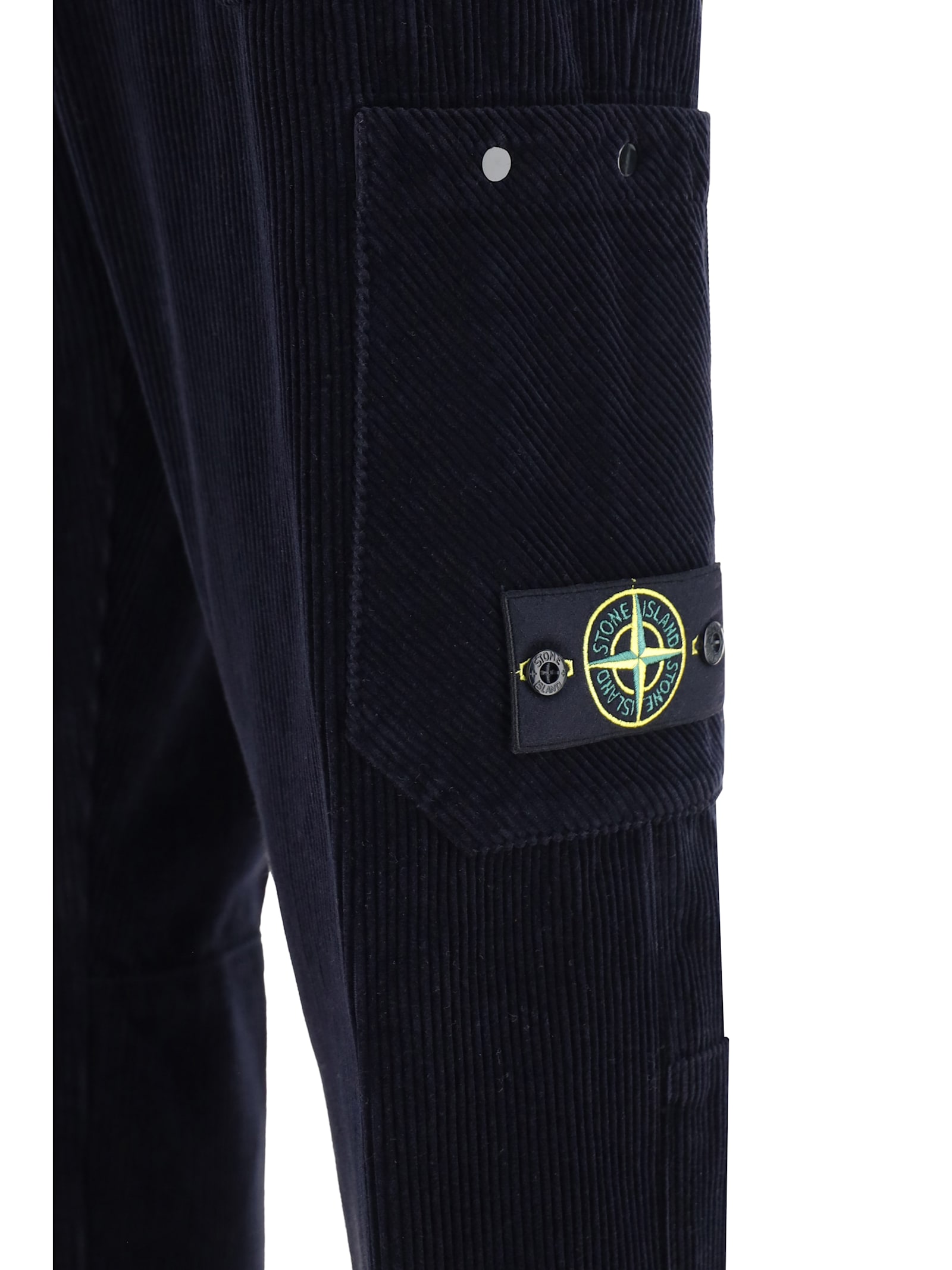 Shop Stone Island Pants In Navy Blue