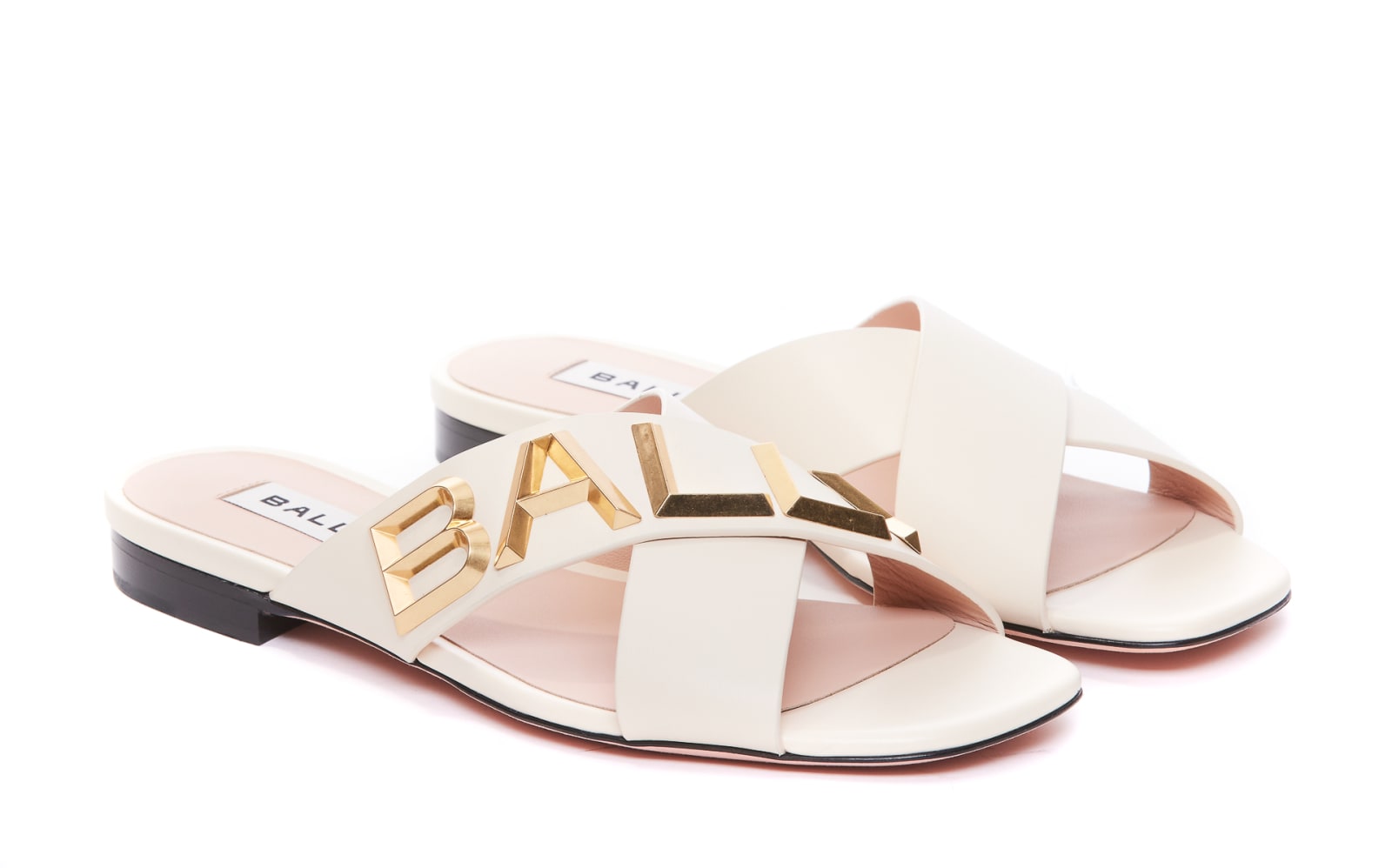 Shop Bally Larise Flat Sandals In White