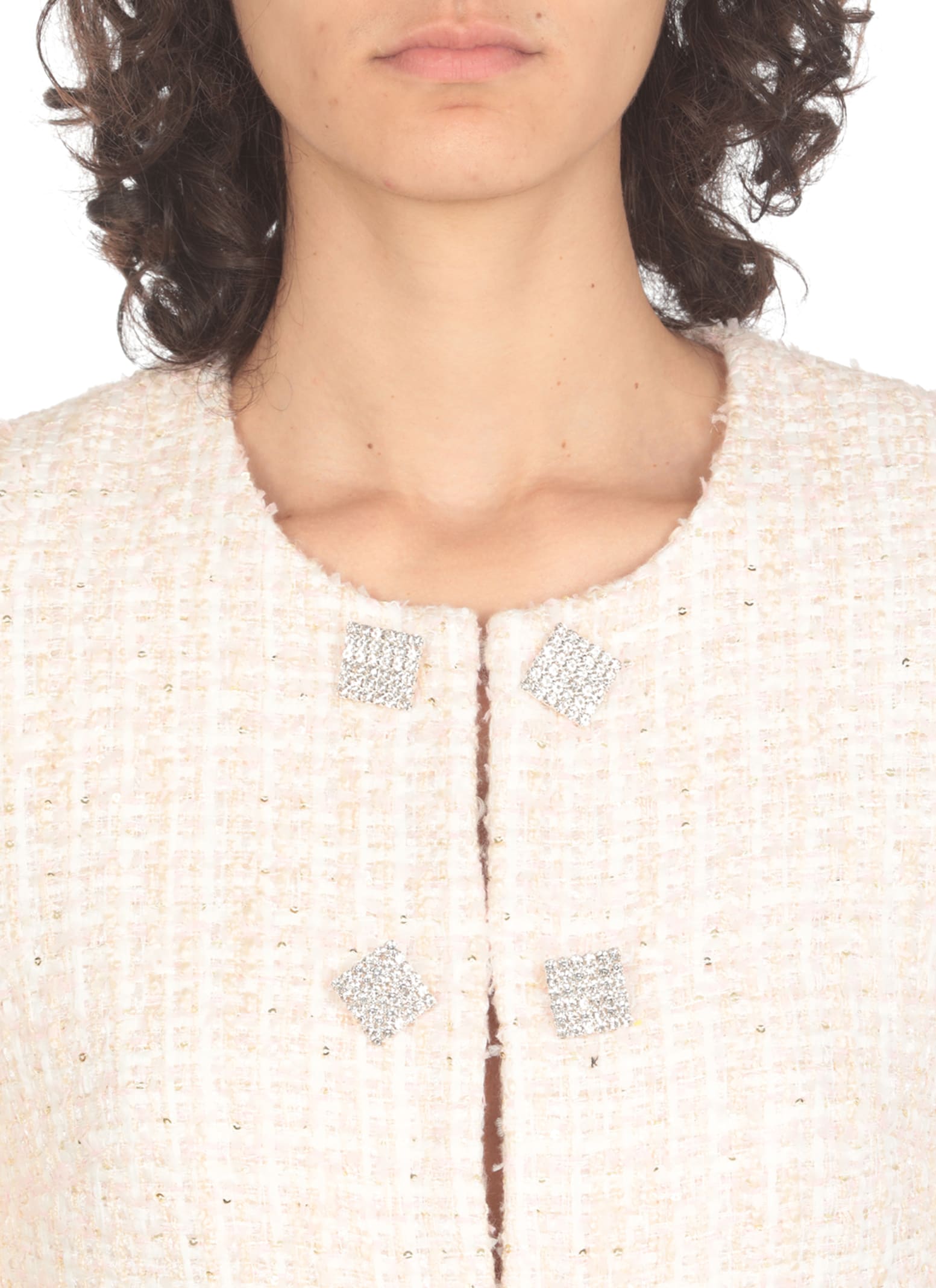 Shop Rotate Birger Christensen Boucle Blazer In Pink