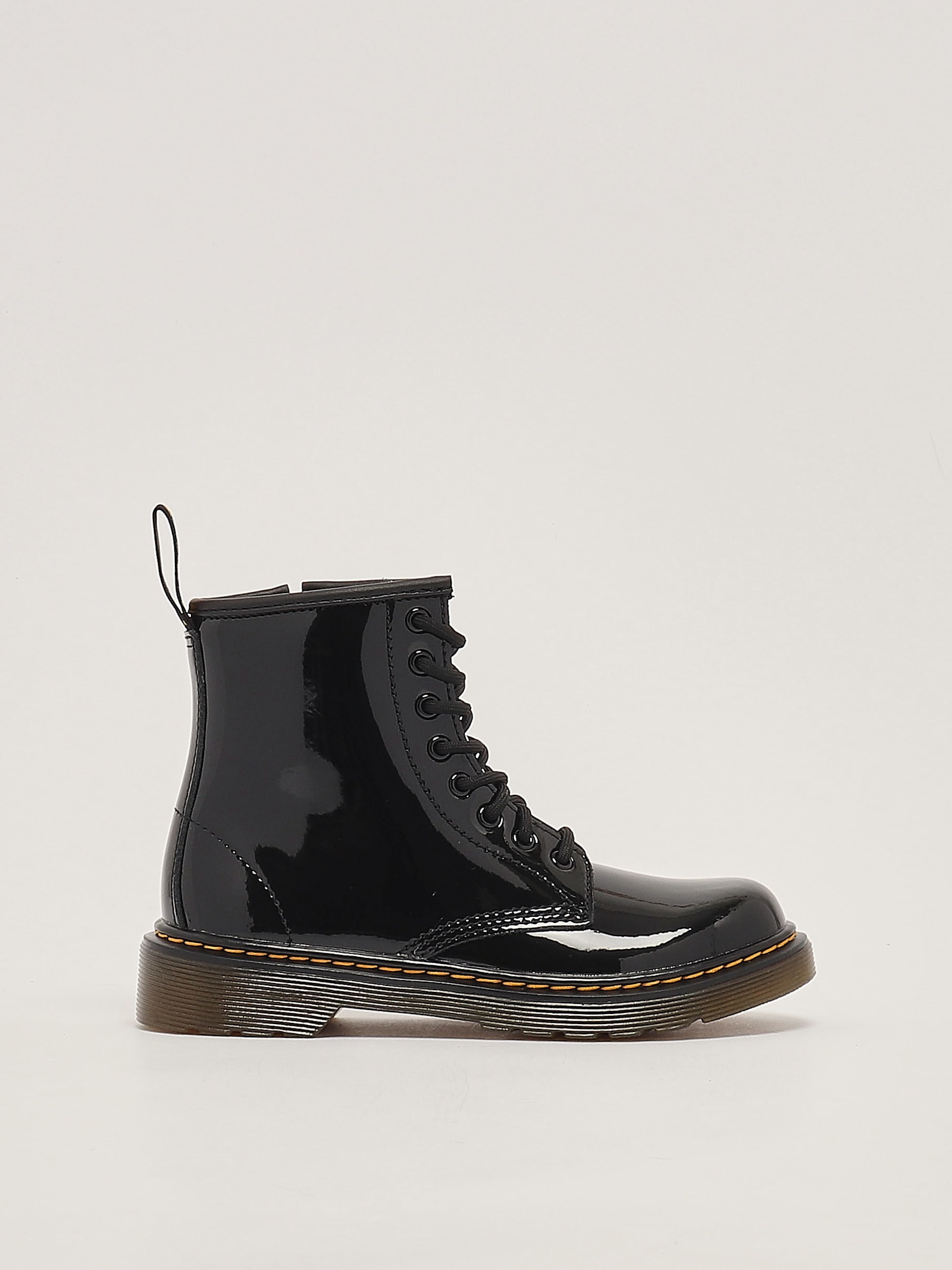 Dr. Martens' Kids' 1460j Patent Boots In Nero