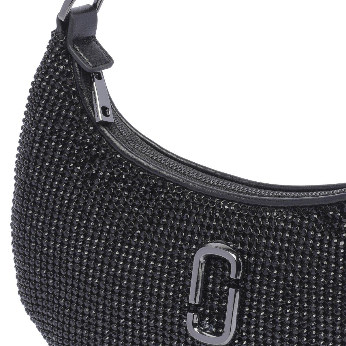 Shop Marc Jacobs Embellished Small Curve Bag In Black