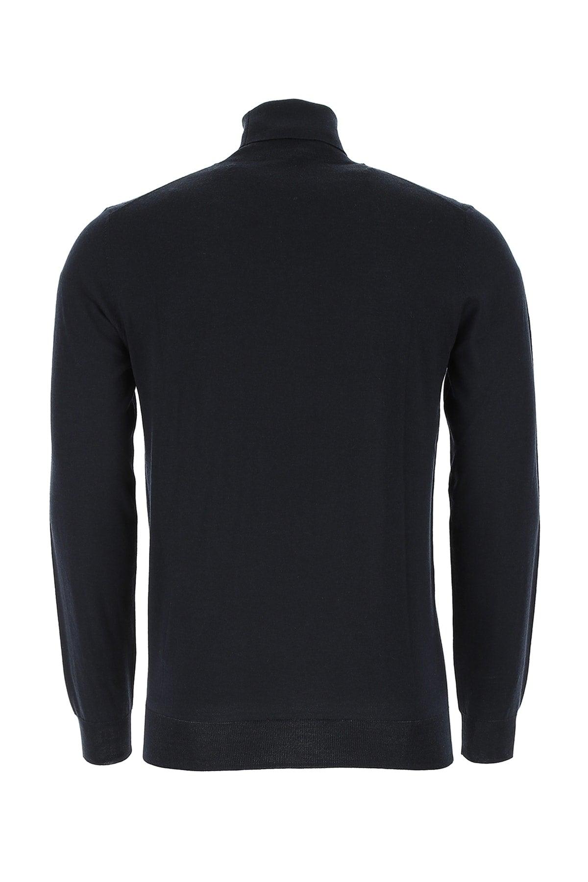 Shop Paolo Pecora Roll Neck Knitted Jumper  In Blue