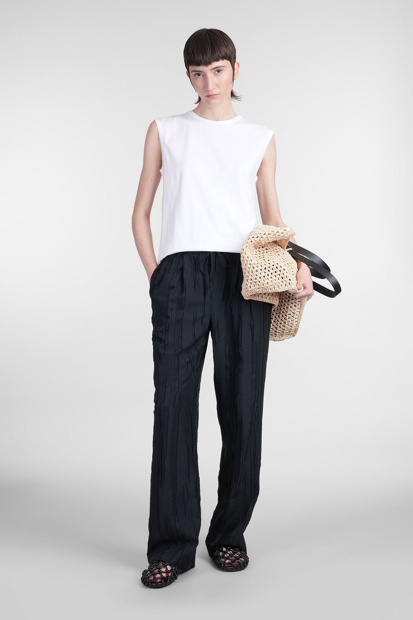 LOULOU STUDIO BRANI TANK TOP IN WHITE COTTON