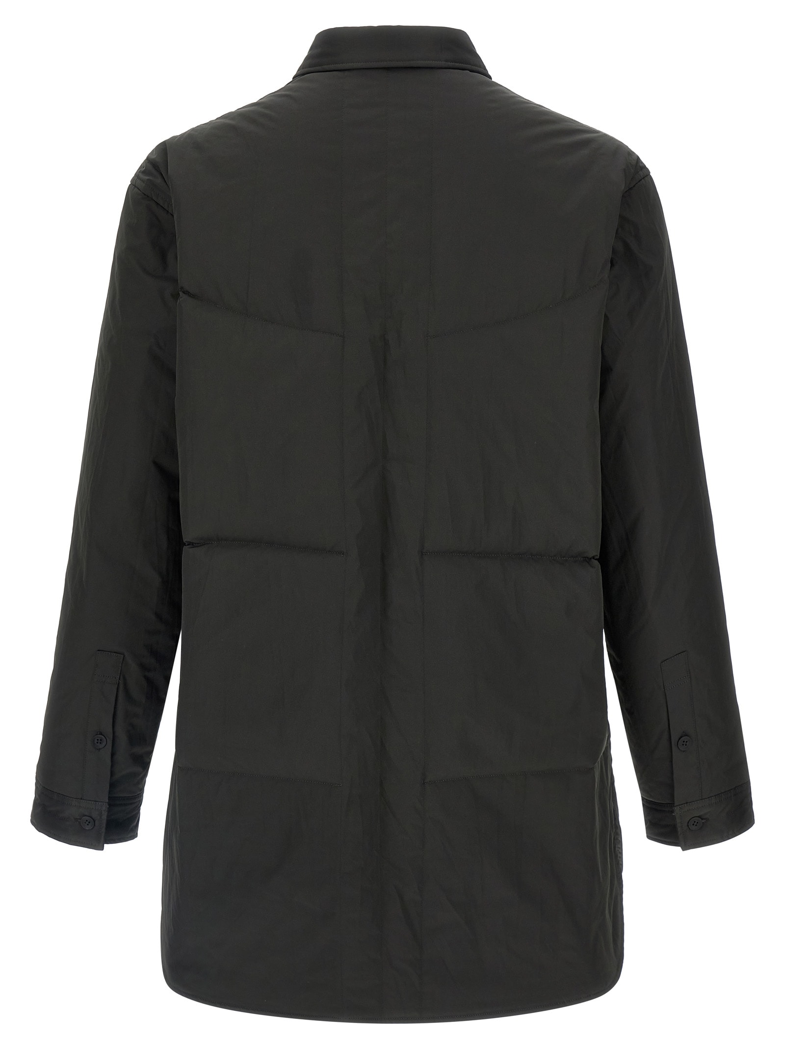 Yohji Yamamoto Padded Overshirt Shirt And Blouse Black In Black